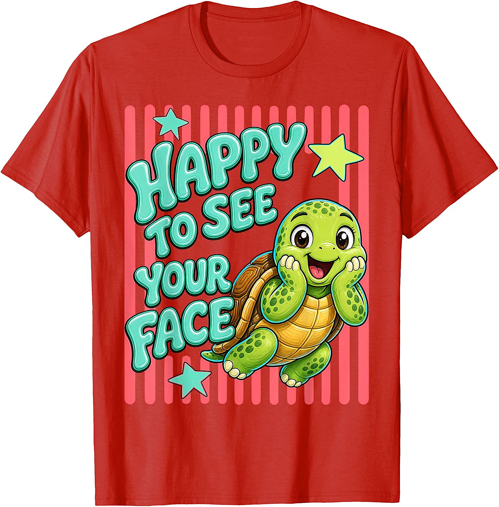 Happy to See Your Face T-Shirt | Cute Teacher Turtle Tee