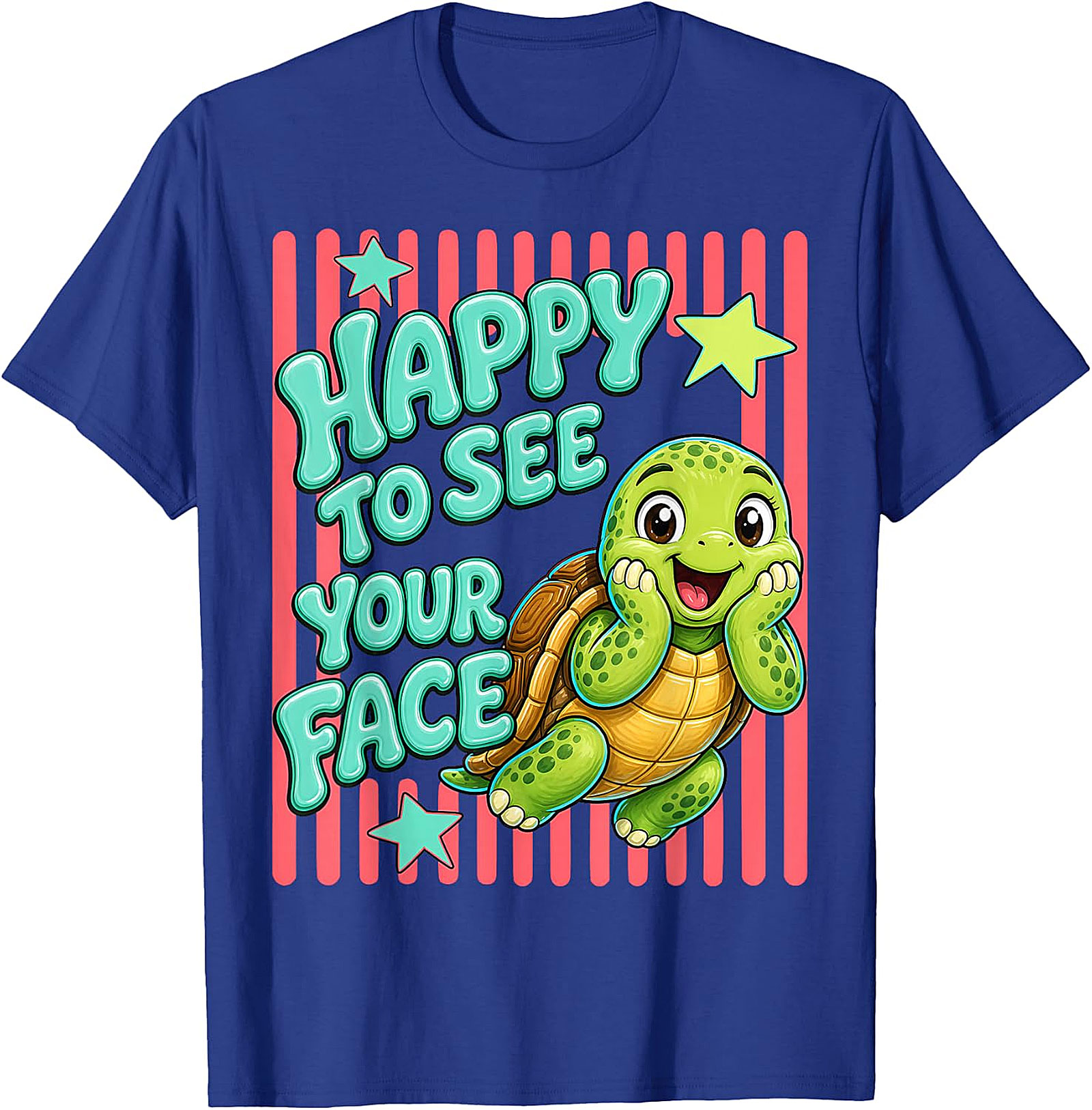 Happy to See Your Face T-Shirt | Cute Teacher Turtle Tee
