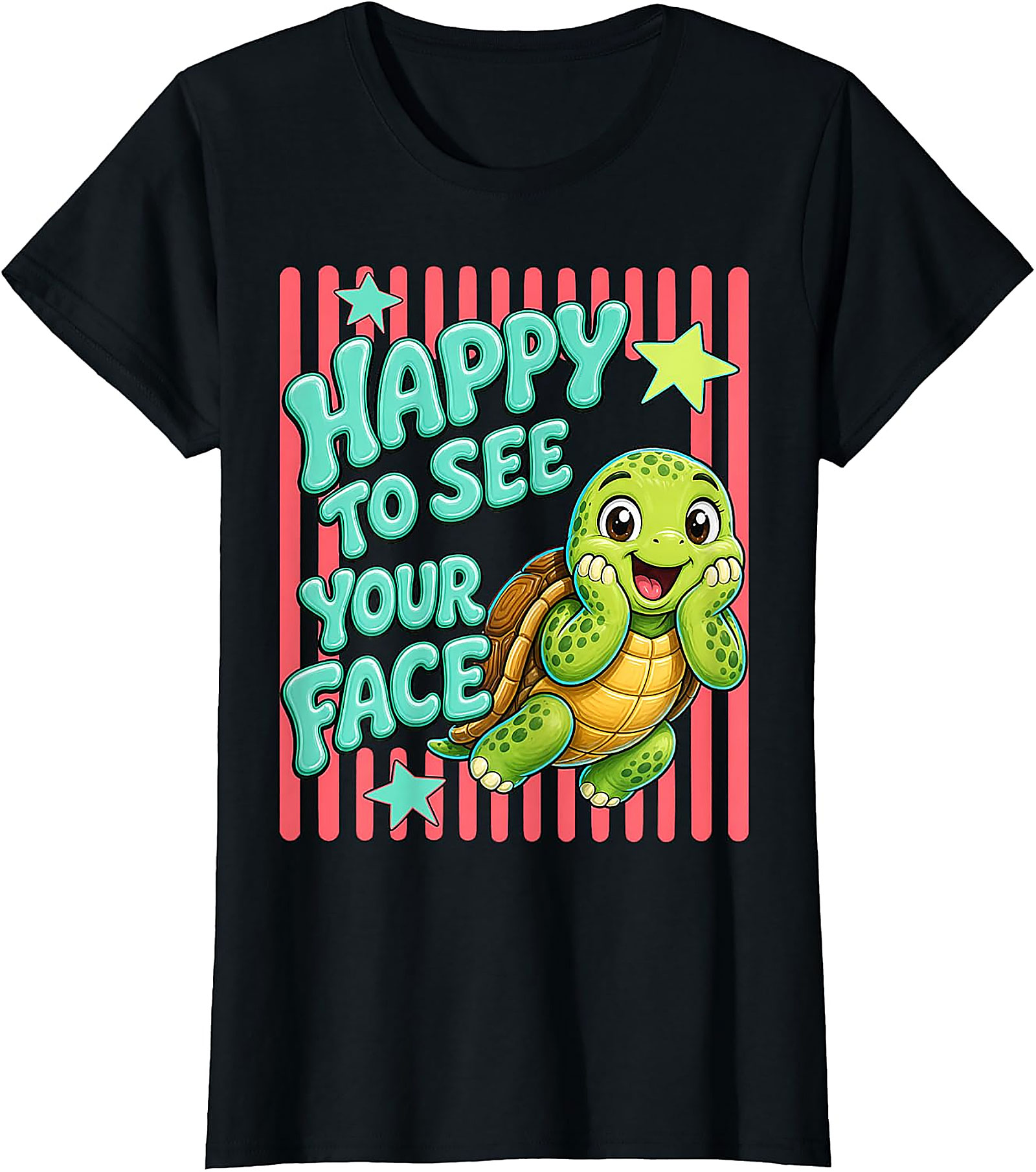 Happy to See Your Face T-Shirt | Cute Teacher Turtle Tee