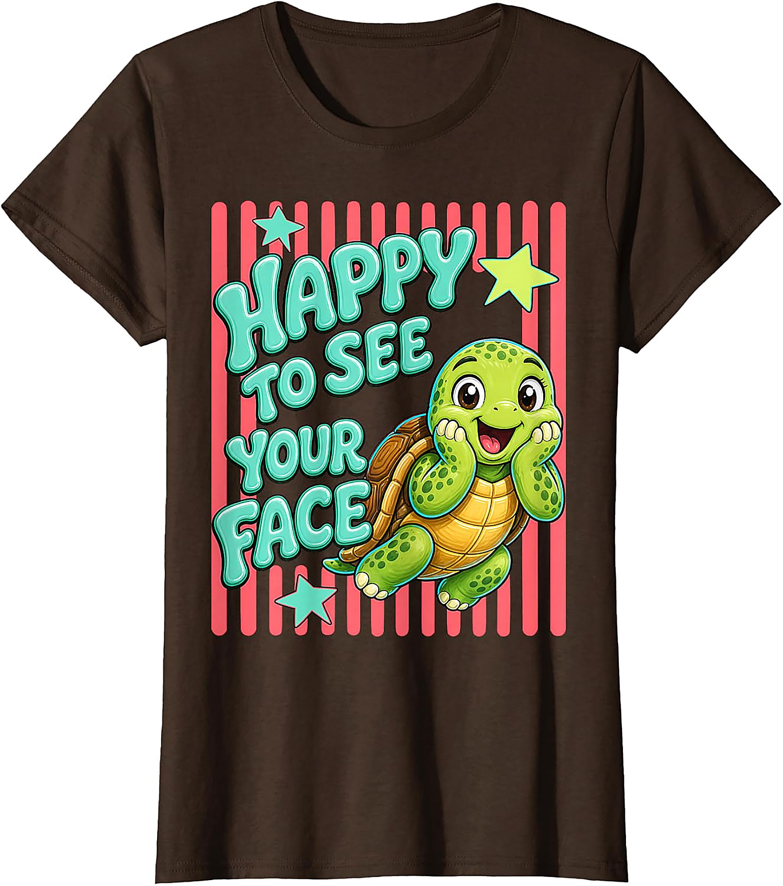 Happy to See Your Face T-Shirt | Cute Teacher Turtle Tee
