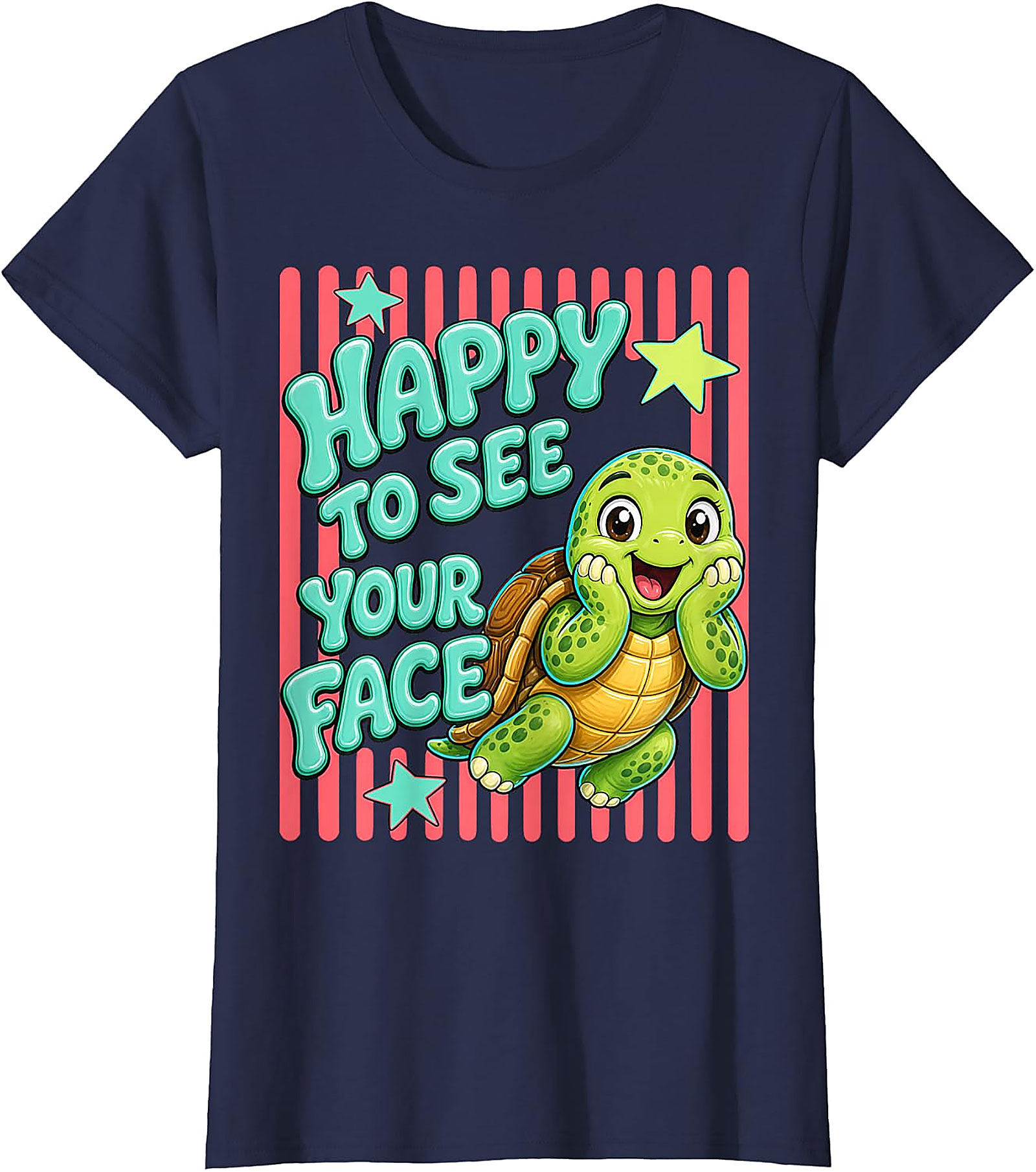 Happy to See Your Face T-Shirt | Cute Teacher Turtle Tee