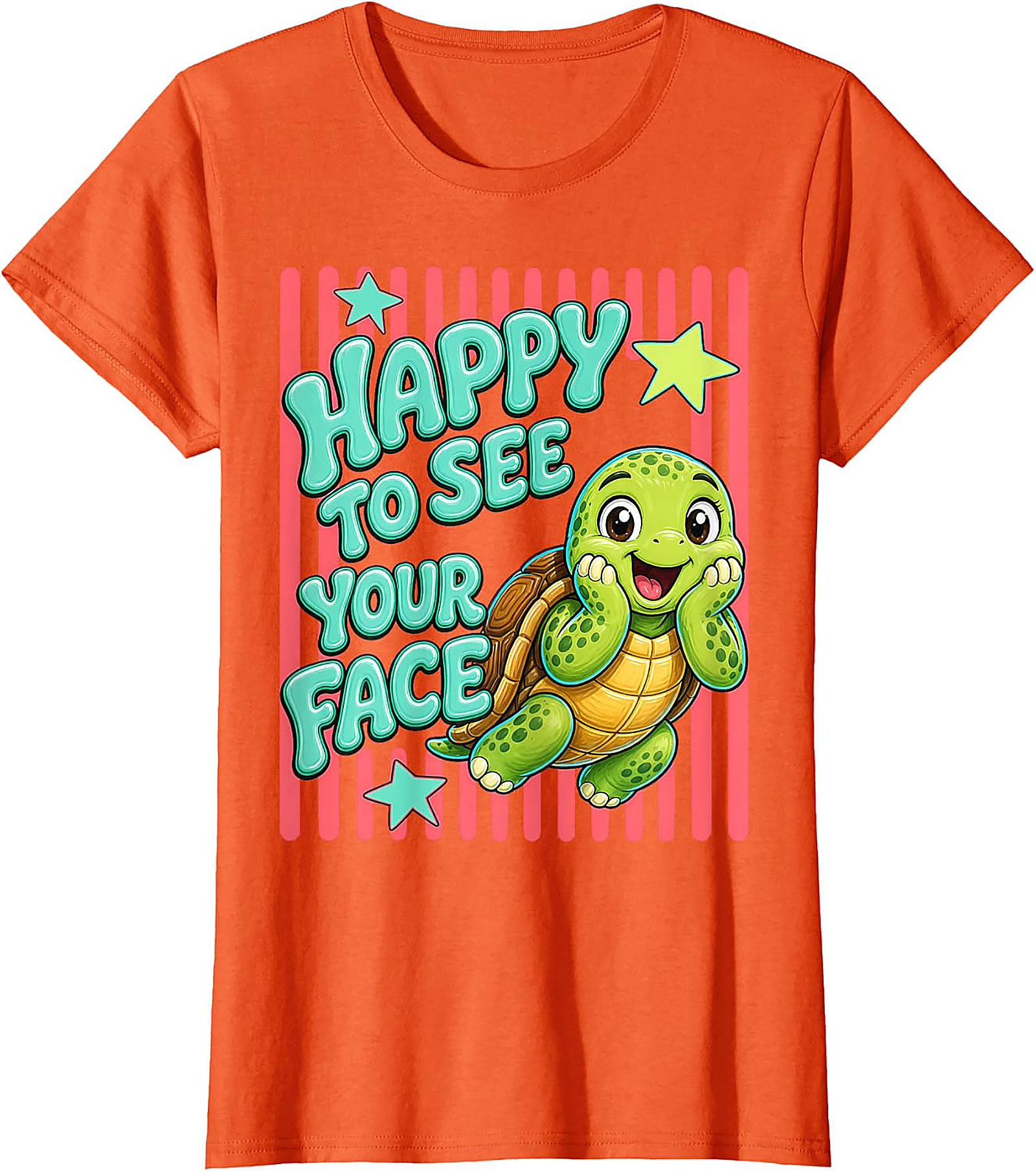 Happy to See Your Face T-Shirt | Cute Teacher Turtle Tee