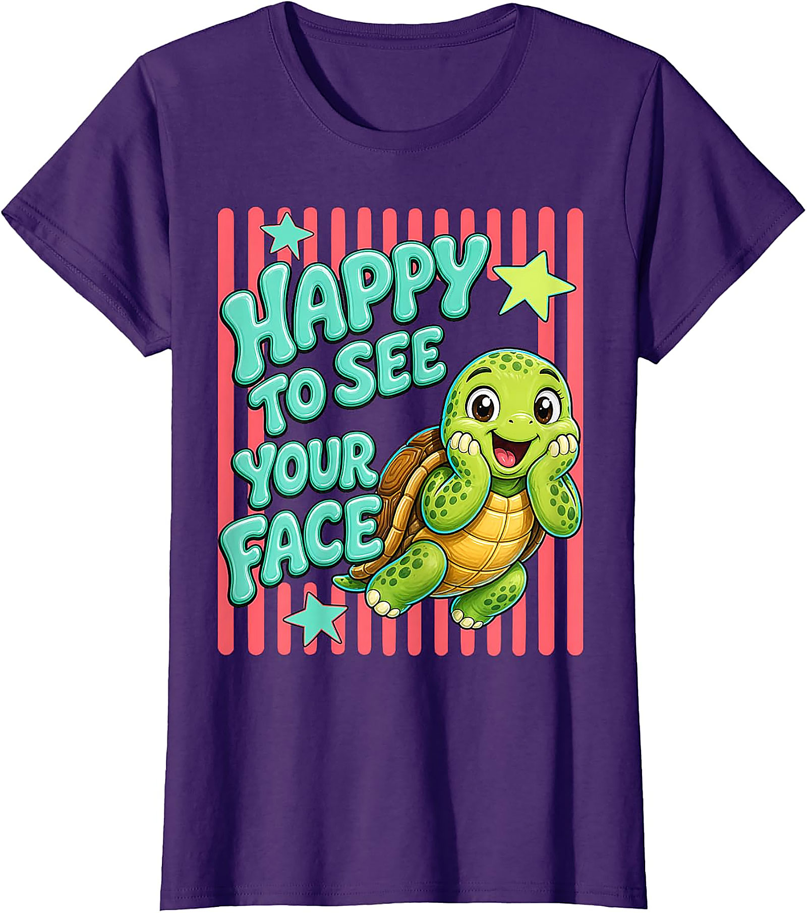 Happy to See Your Face T-Shirt | Cute Teacher Turtle Tee