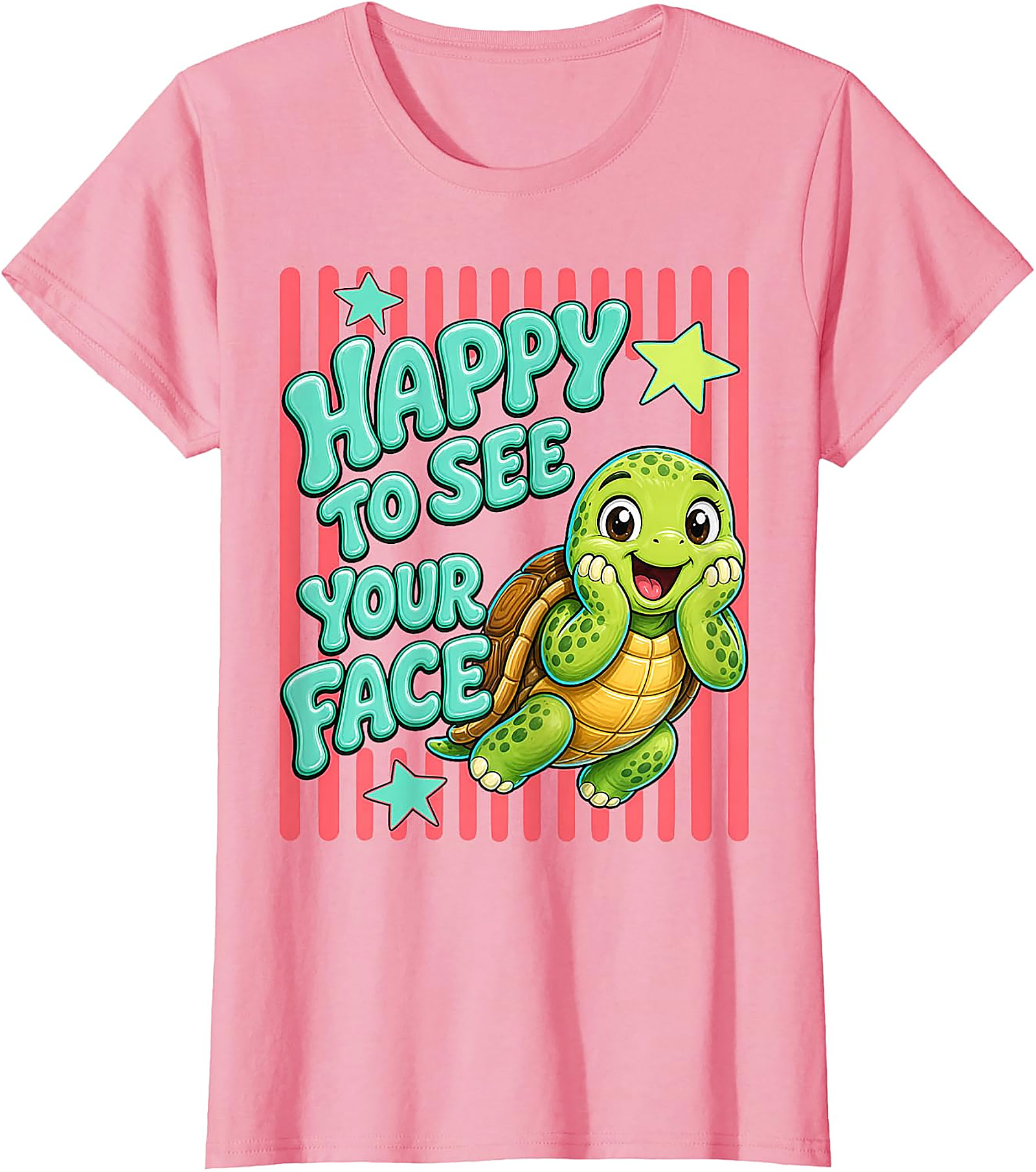 Happy to See Your Face T-Shirt | Cute Teacher Turtle Tee