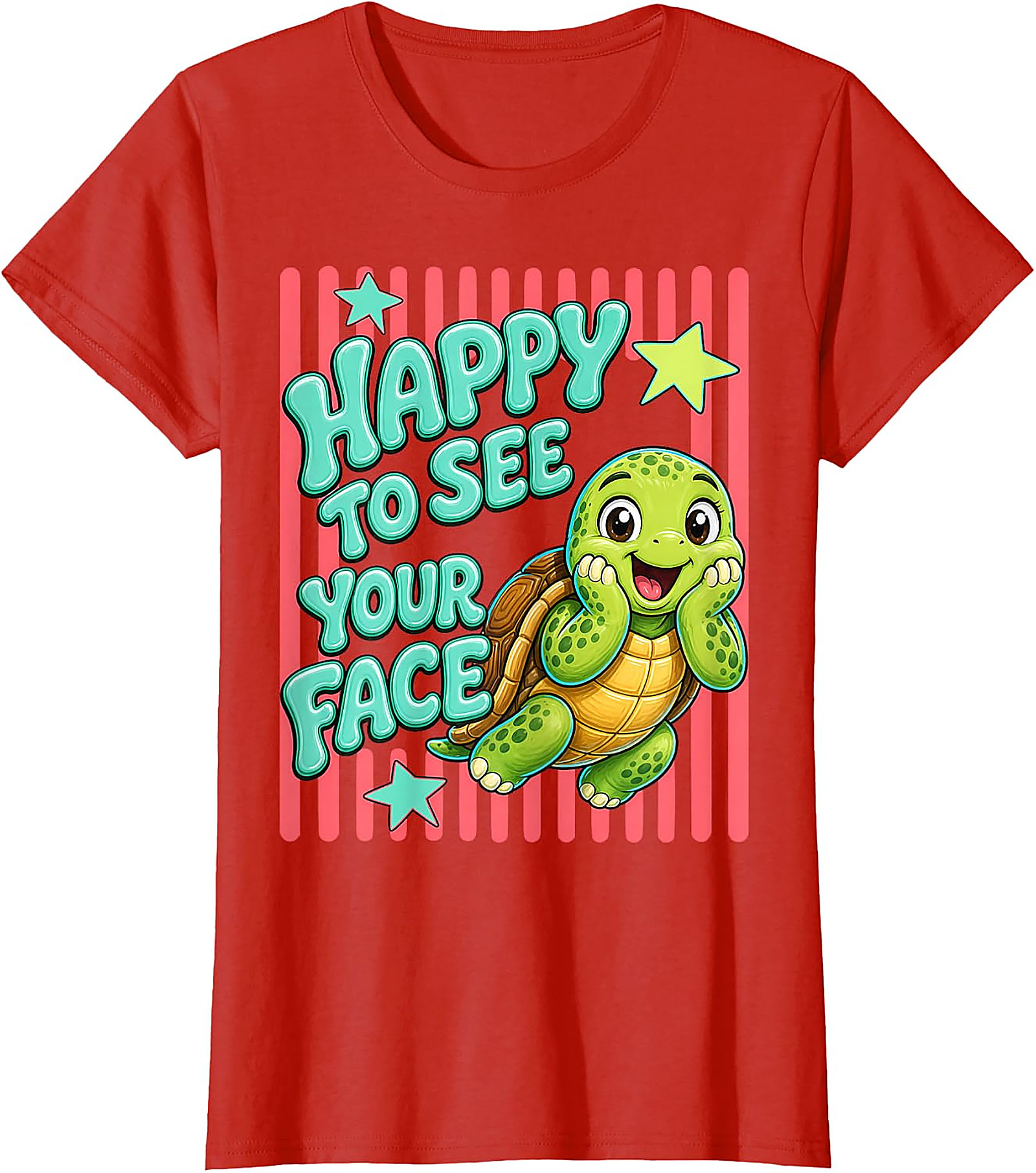 Happy to See Your Face T-Shirt | Cute Teacher Turtle Tee