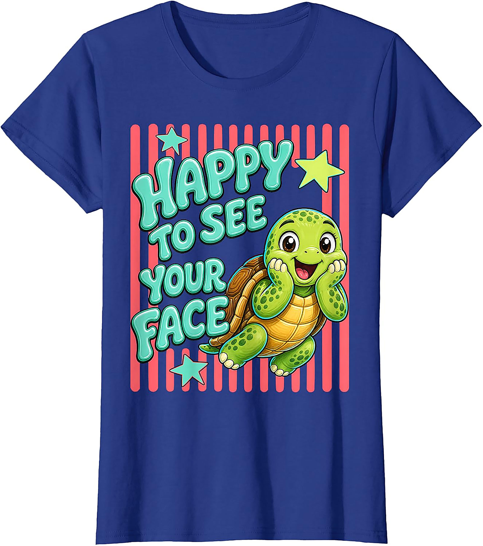 Happy to See Your Face T-Shirt | Cute Teacher Turtle Tee