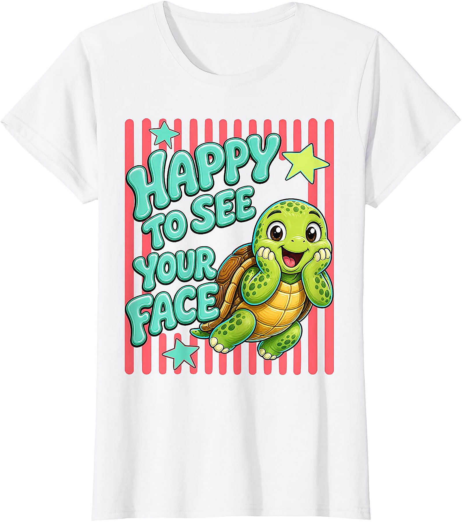 Happy to See Your Face T-Shirt | Cute Teacher Turtle Tee