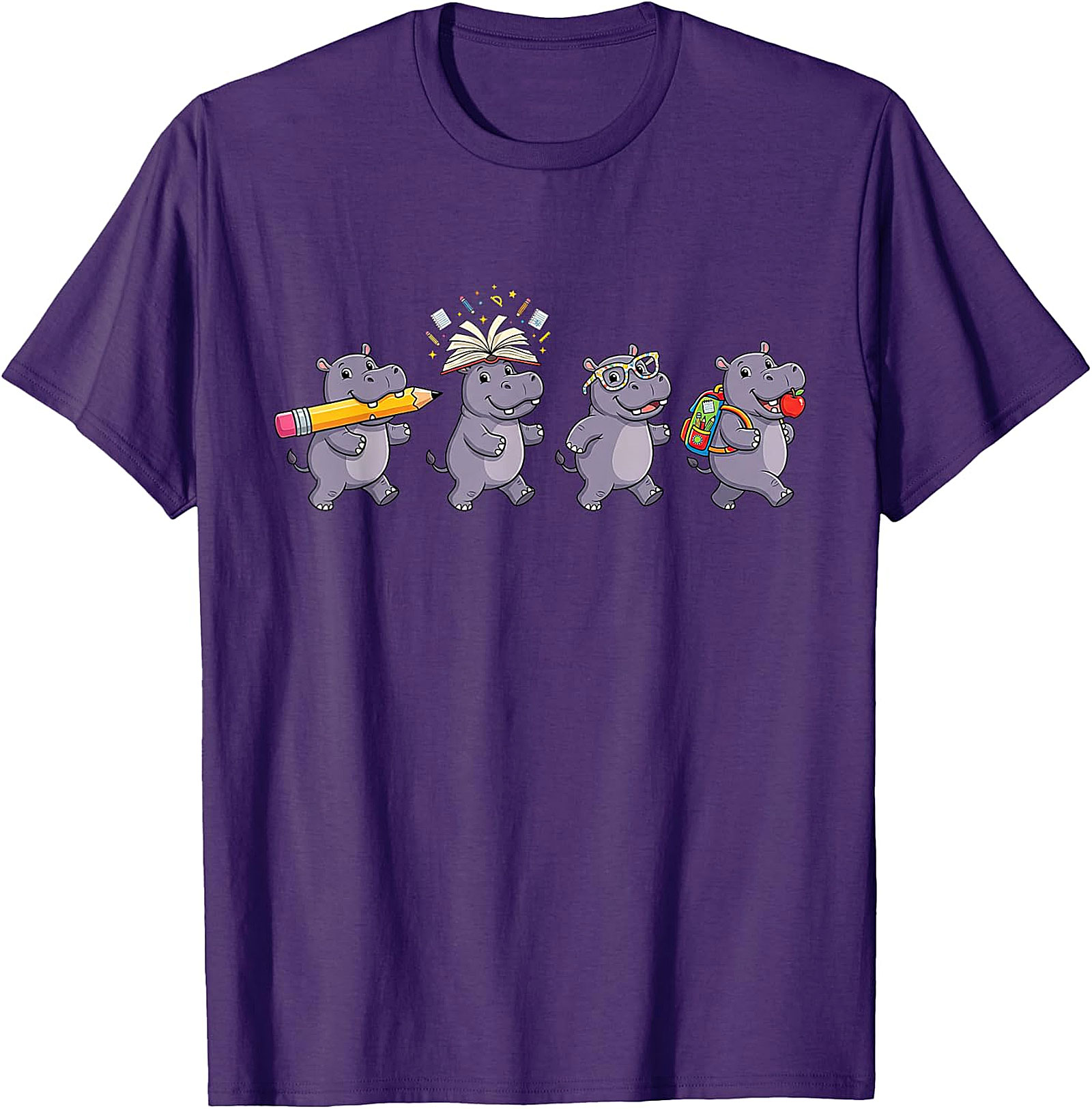 Funny Hippo Back to School T-Shirt | Teacher Student Gift