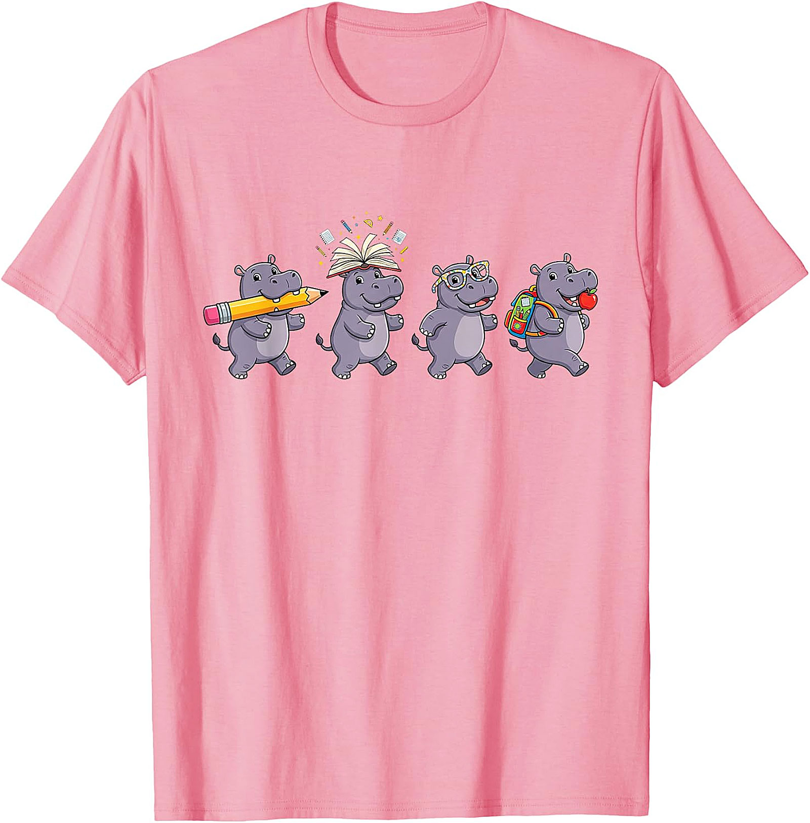 Funny Hippo Back to School T-Shirt | Teacher Student Gift