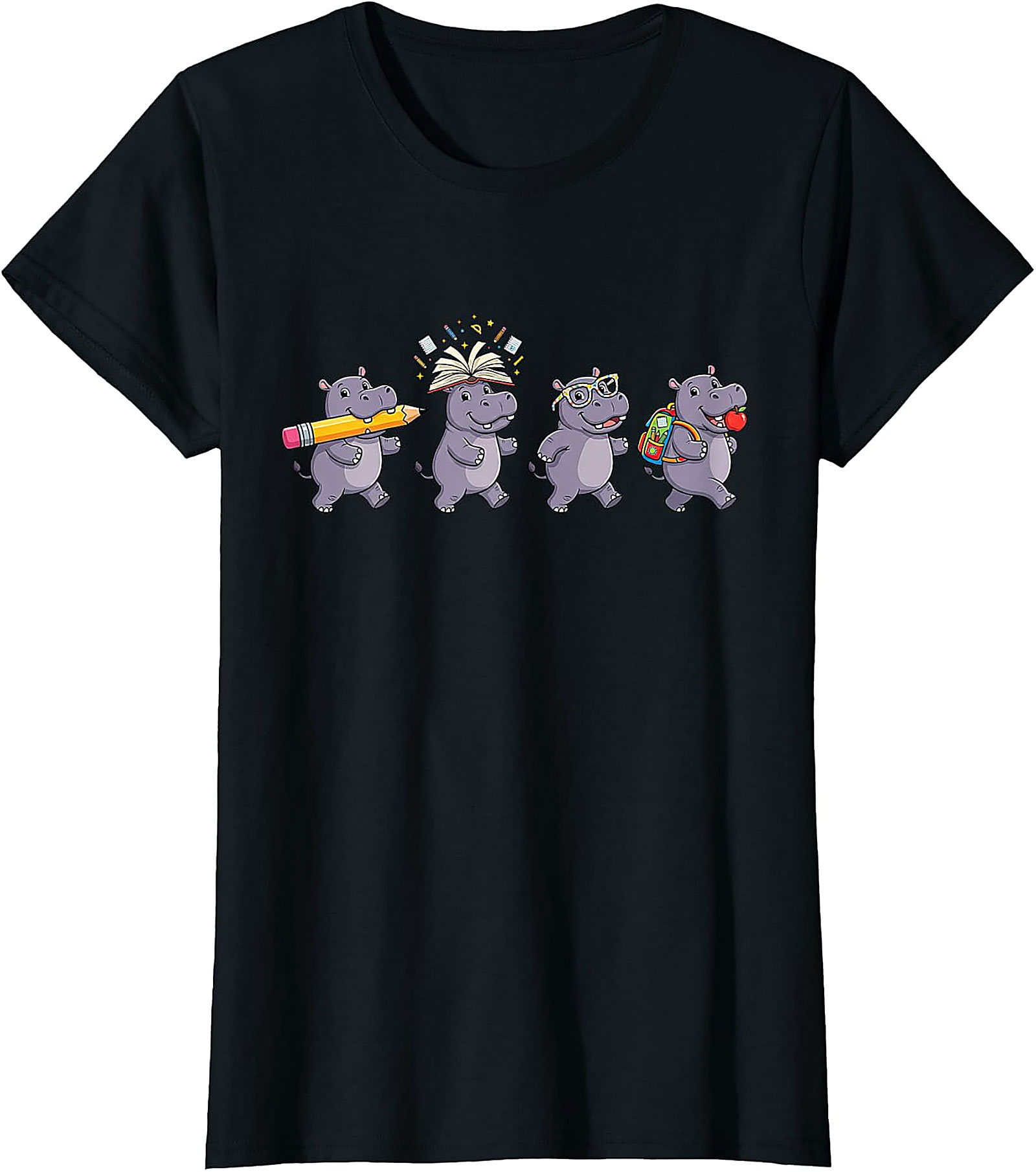 Funny Hippo Back to School T-Shirt | Teacher Student Gift