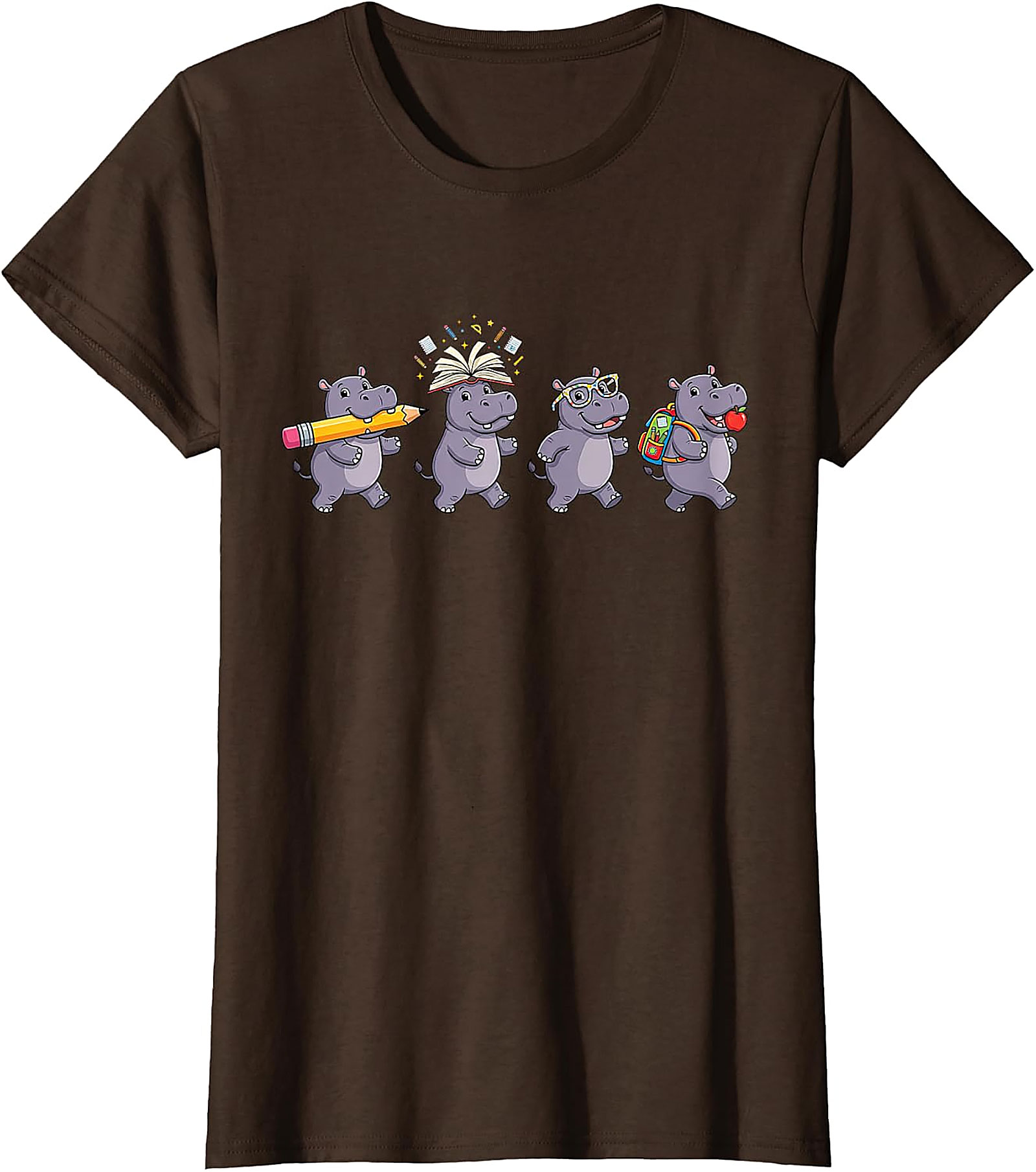 Funny Hippo Back to School T-Shirt | Teacher Student Gift