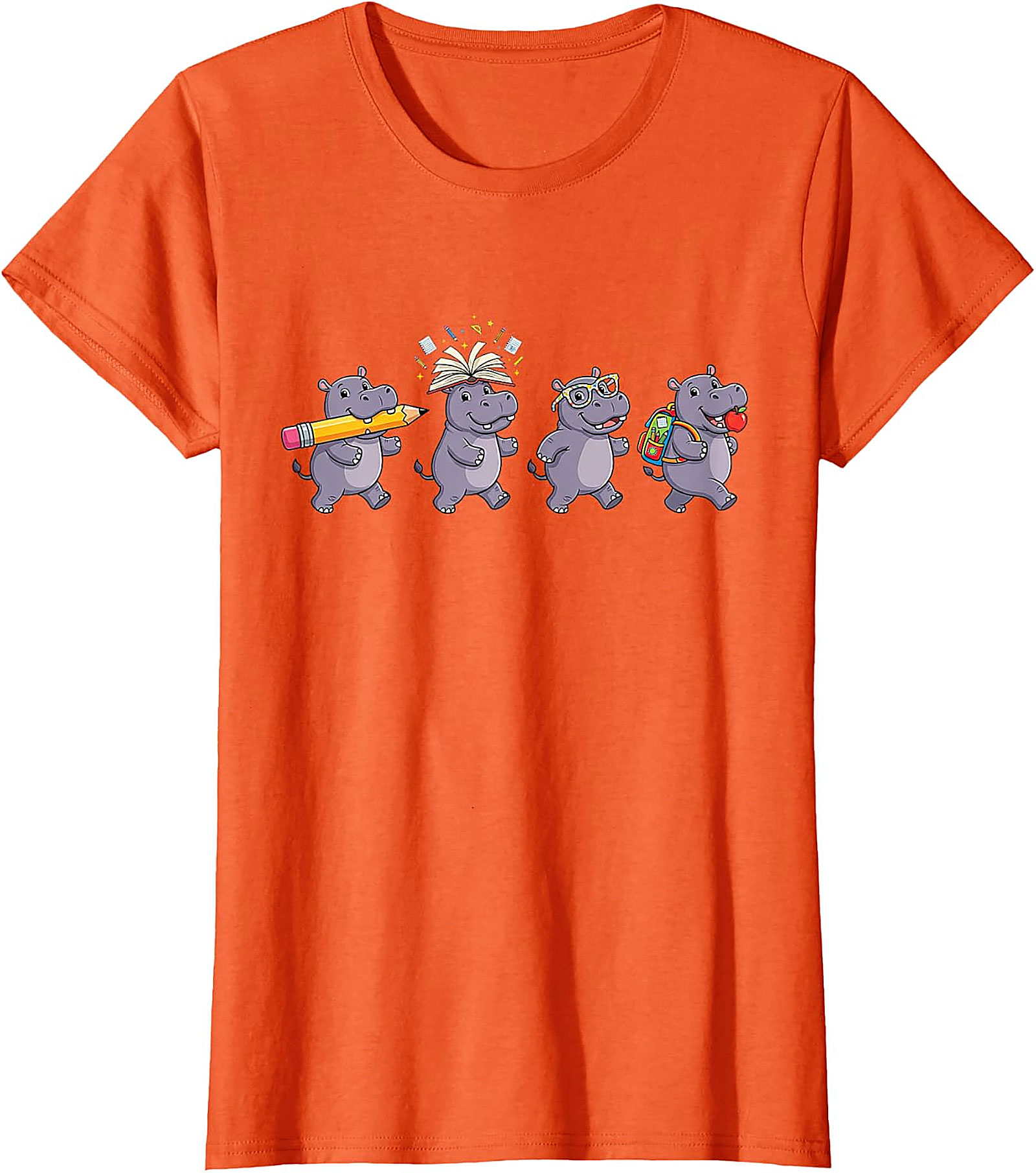 Funny Hippo Back to School T-Shirt | Teacher Student Gift