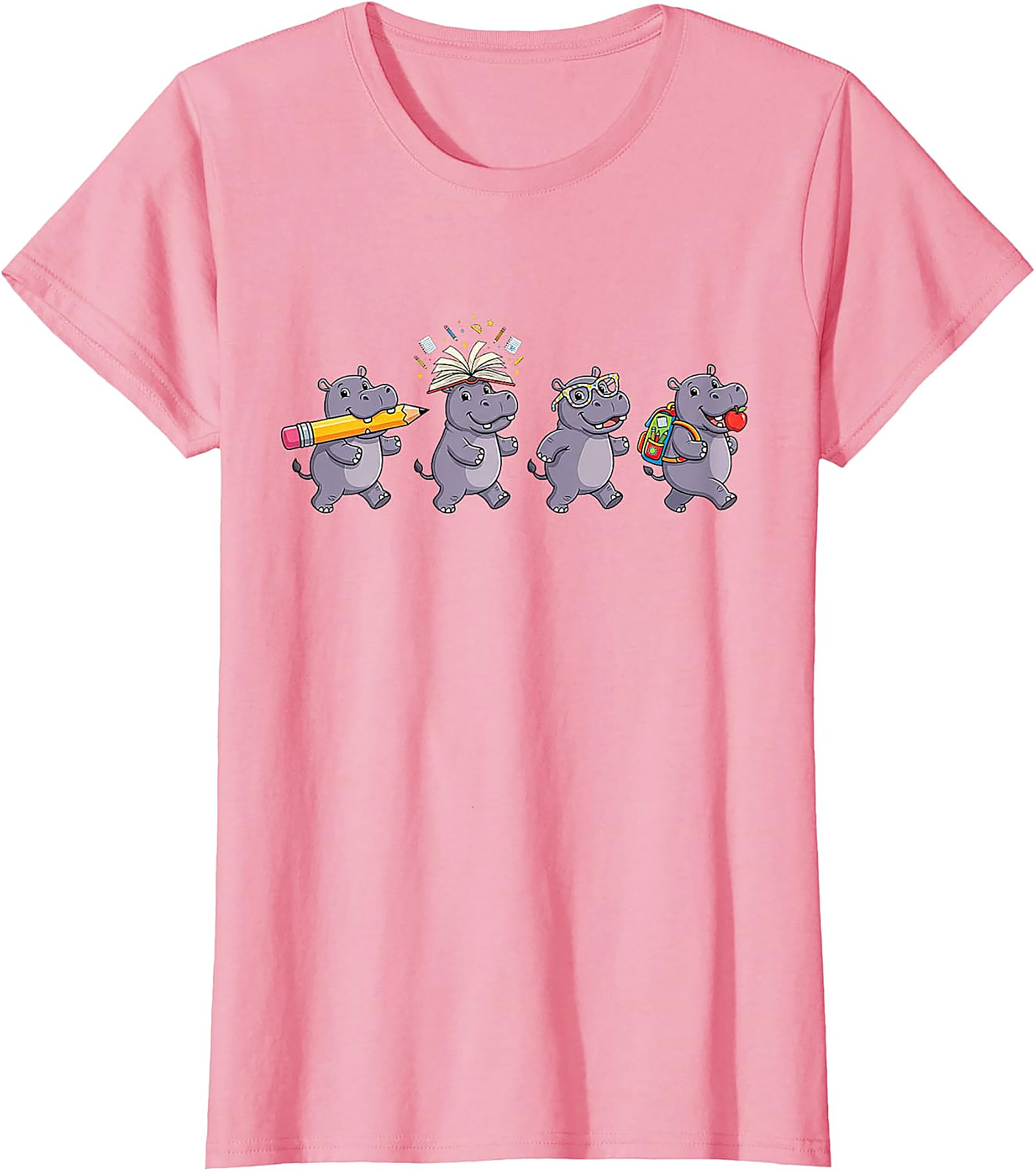 Funny Hippo Back to School T-Shirt | Teacher Student Gift