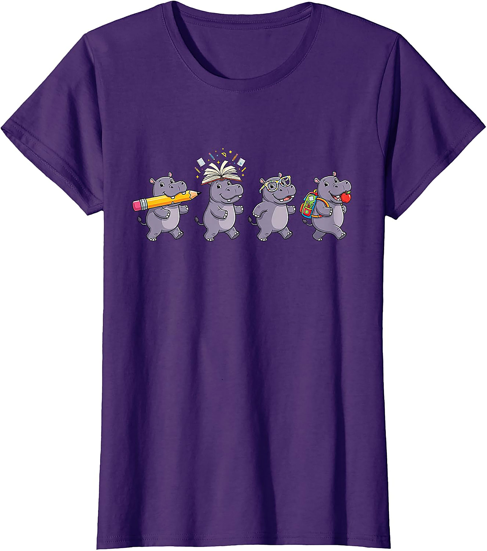 Funny Hippo Back to School T-Shirt | Teacher Student Gift