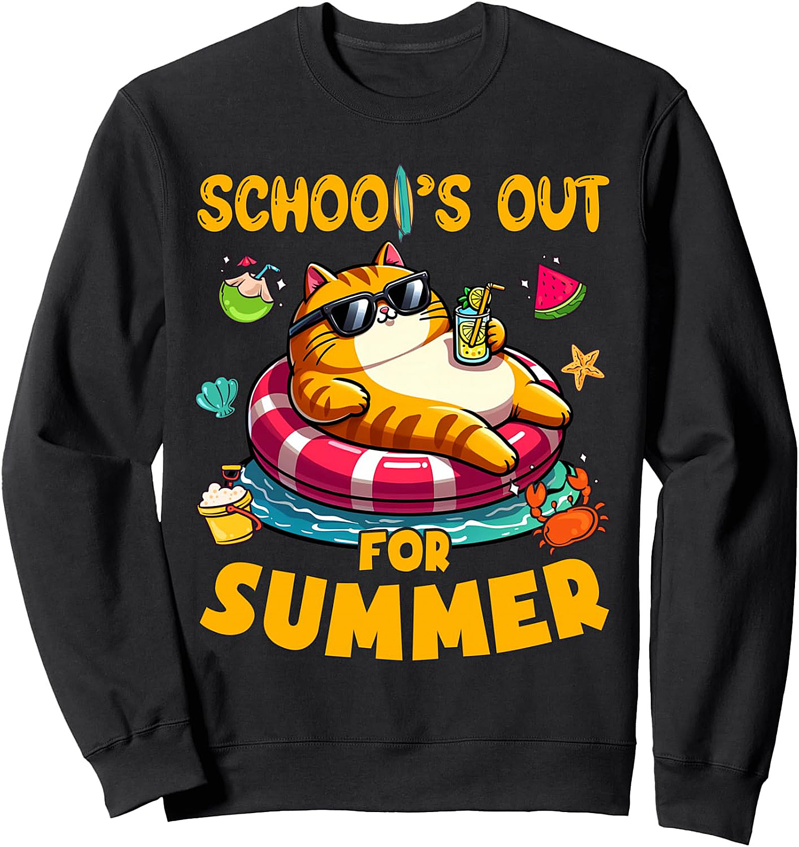Schools Out For Summer Cat Lover Sweatshirt | Cozy Pullover