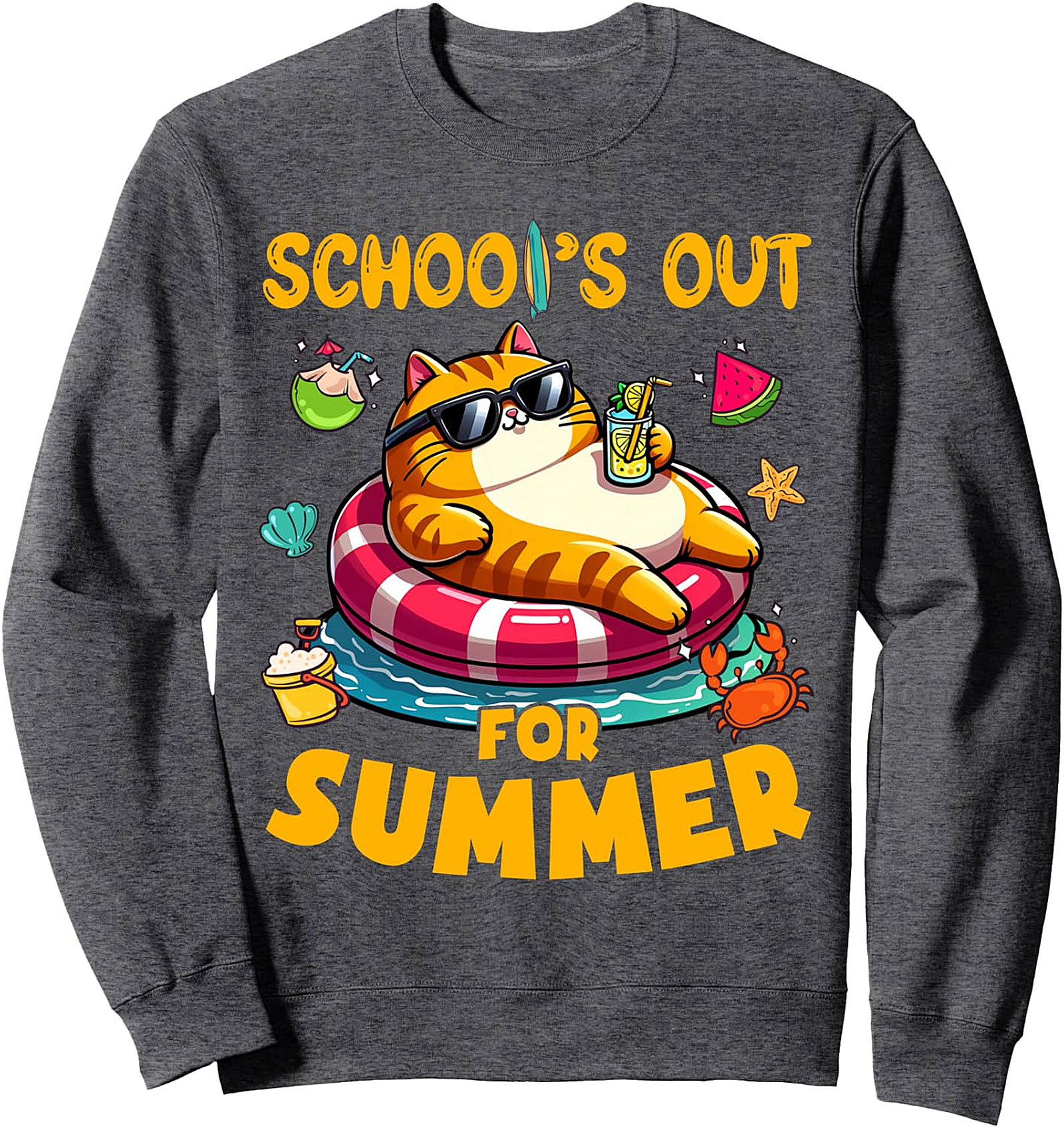 Schools Out For Summer Cat Lover Sweatshirt | Cozy Pullover