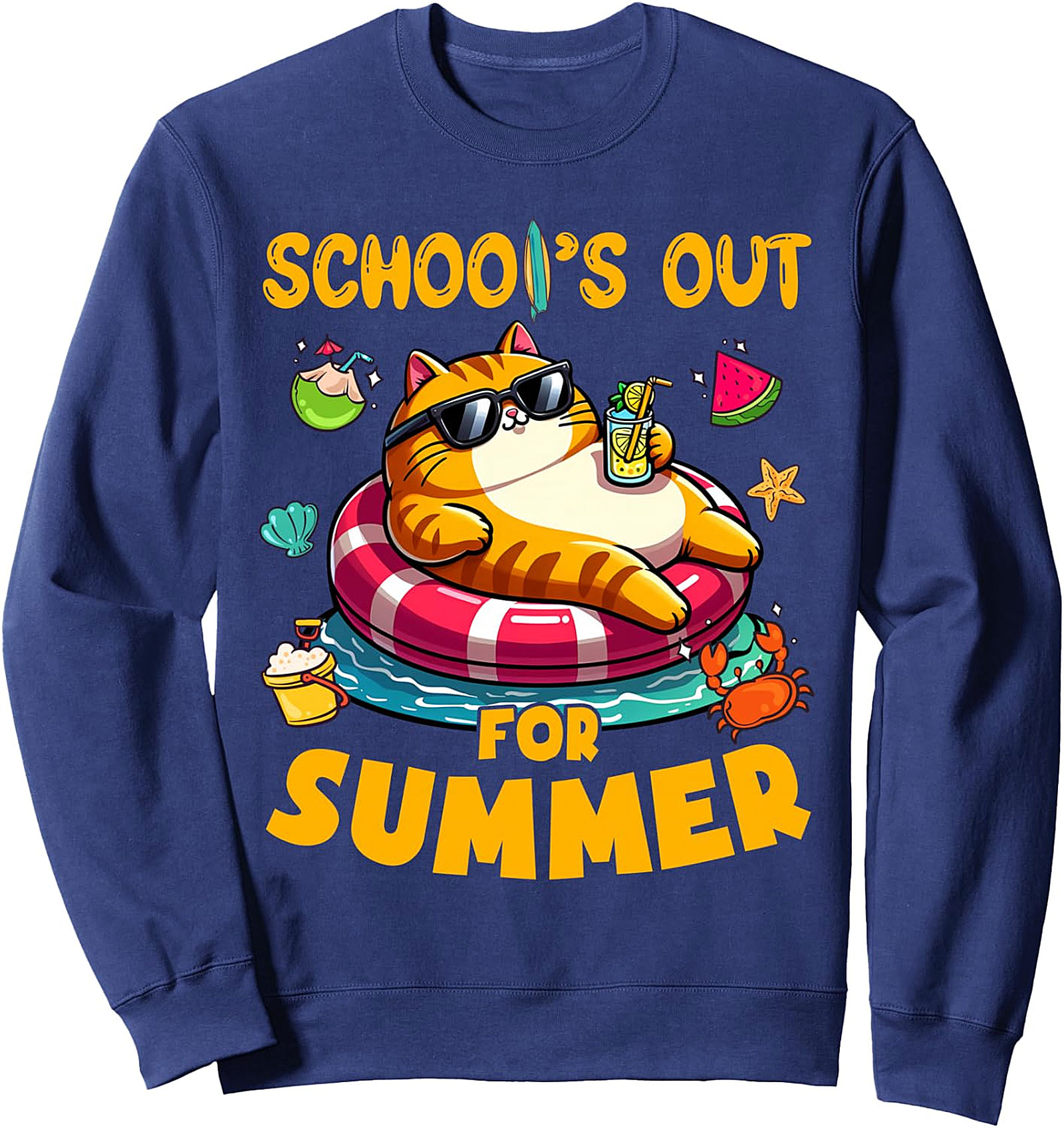 Schools Out For Summer Cat Lover Sweatshirt | Cozy Pullover