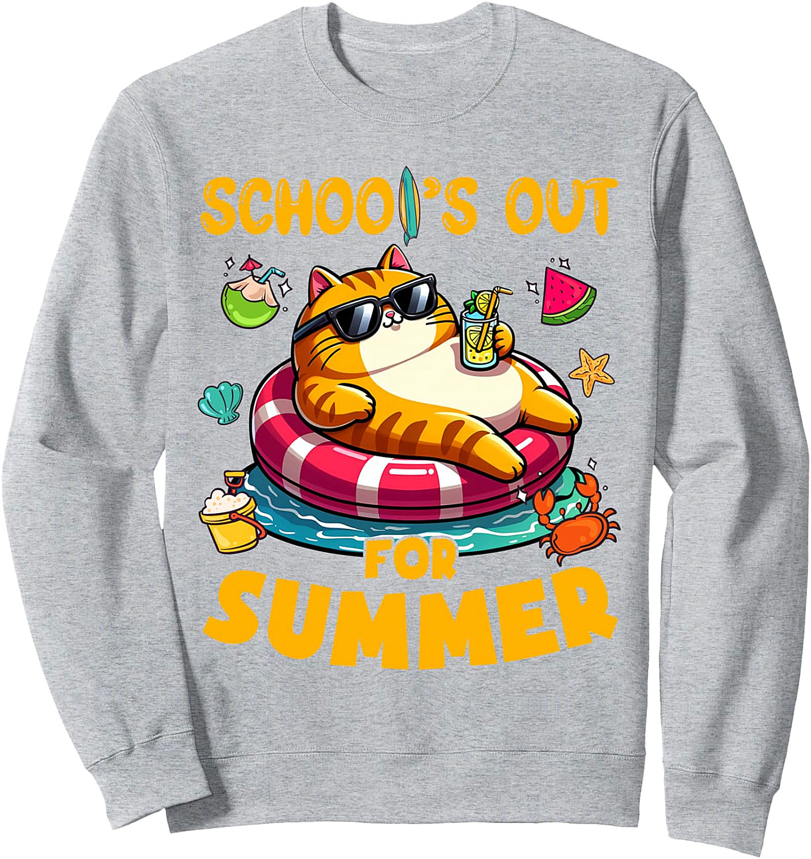 Schools Out For Summer Cat Lover Sweatshirt | Cozy Pullover