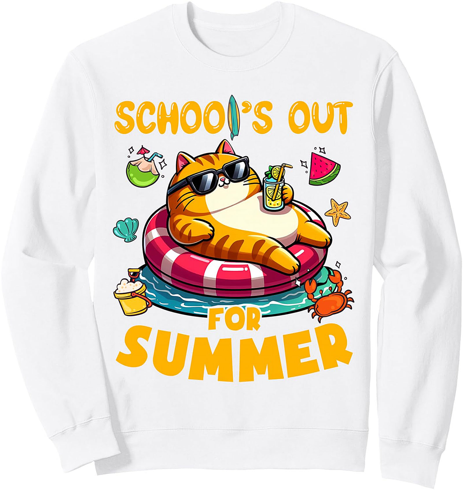 Schools Out For Summer Cat Lover Sweatshirt | Cozy Pullover