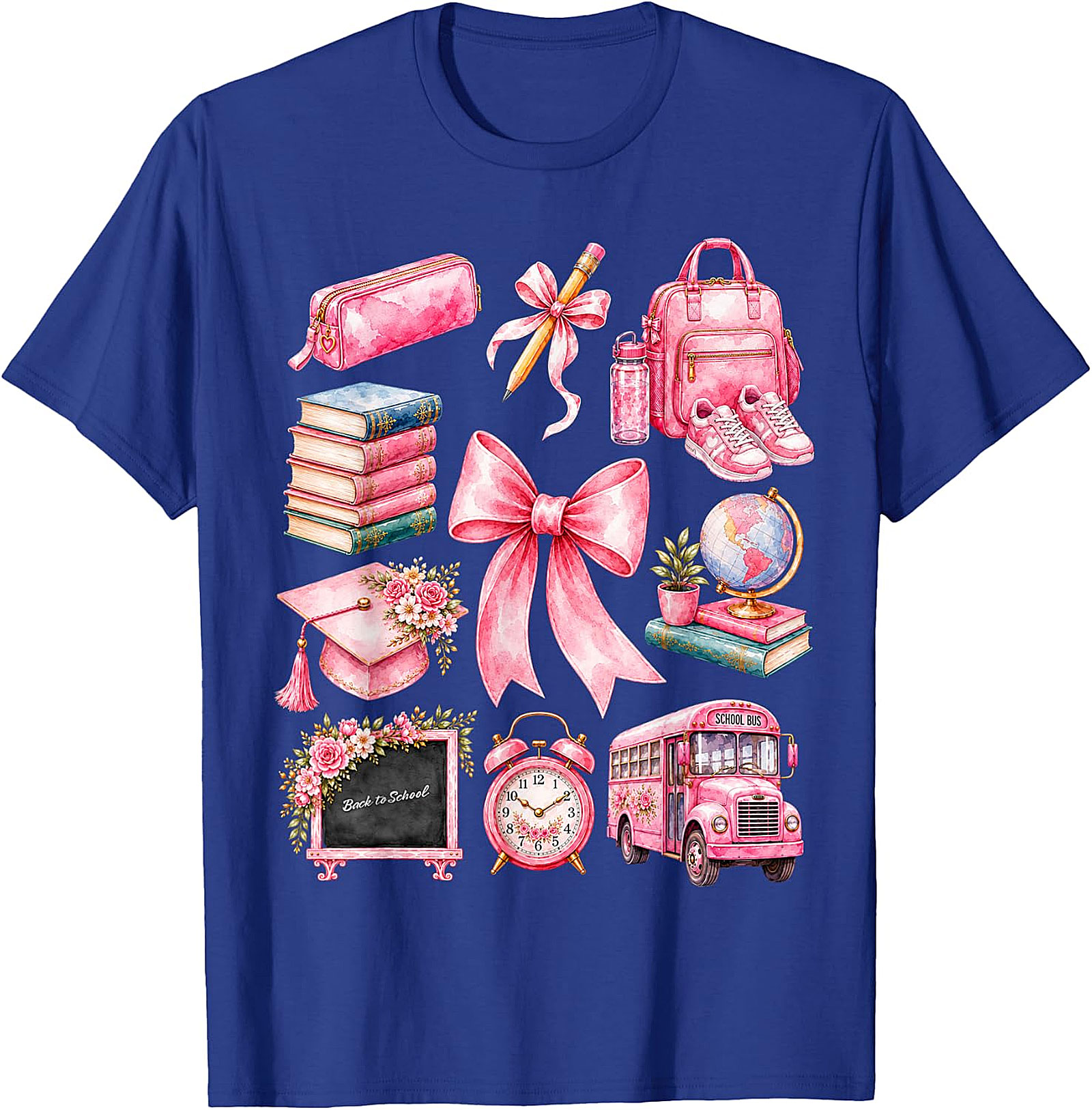 Pink School Supplies Tee | Back to School Shirt for Girls