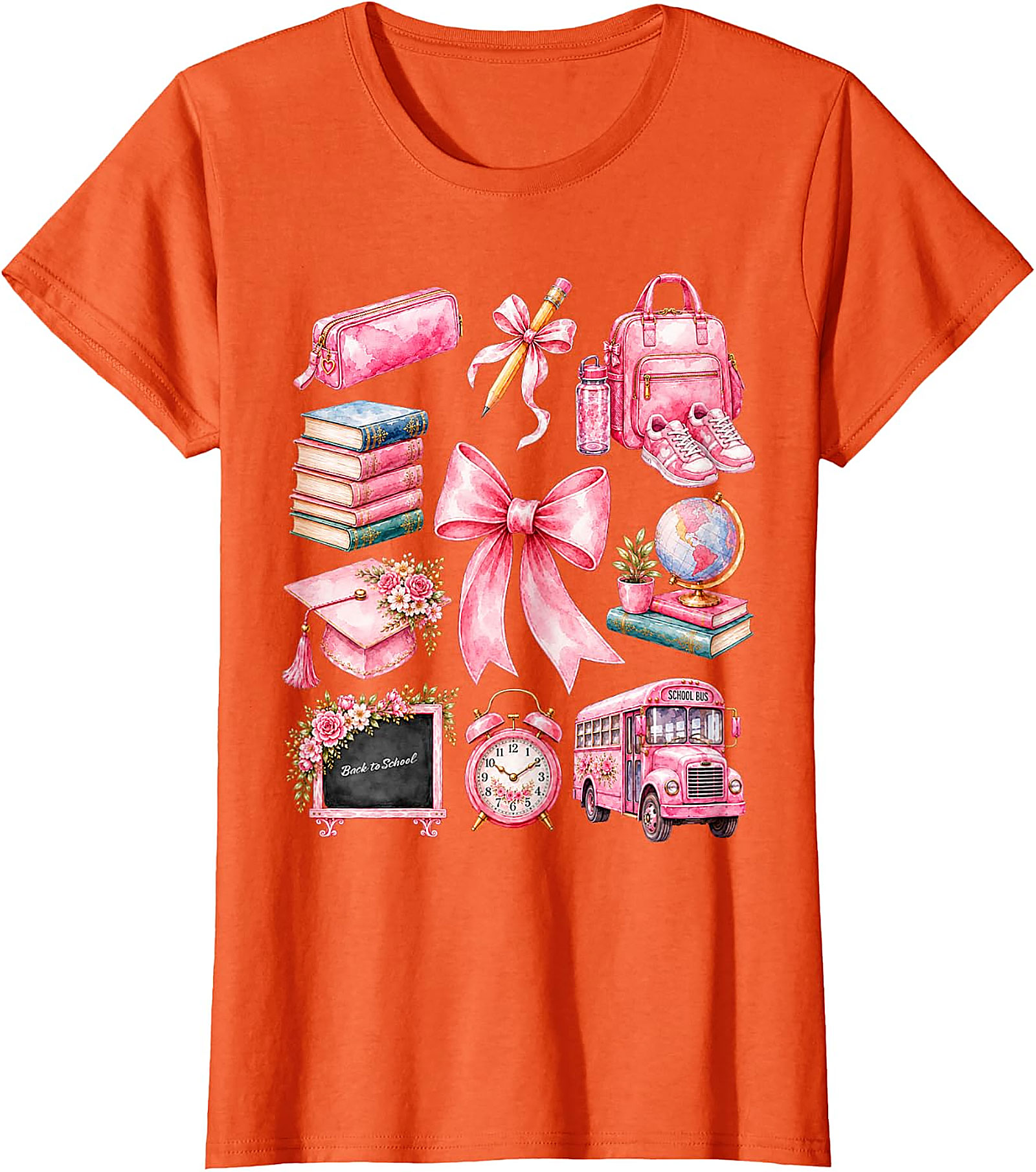 Pink School Supplies Tee | Back to School Shirt for Girls