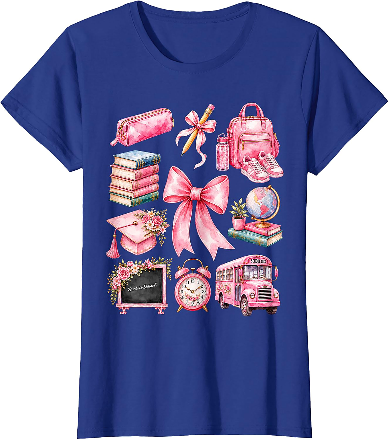 Pink School Supplies Tee | Back to School Shirt for Girls