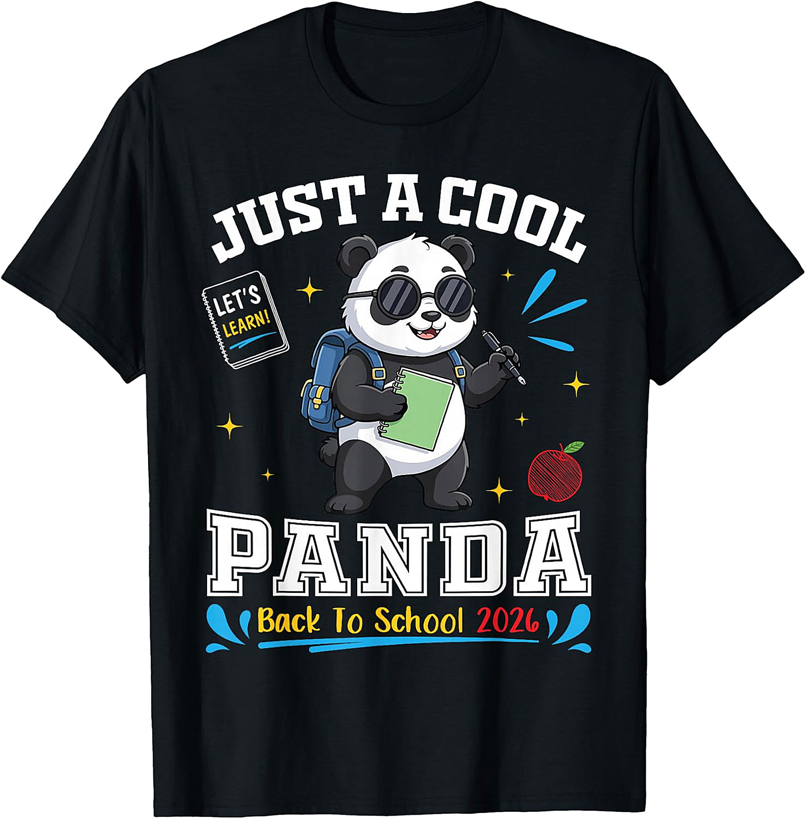 Cool Panda Back to School 2026 T-Shirt | Student Gift Tee