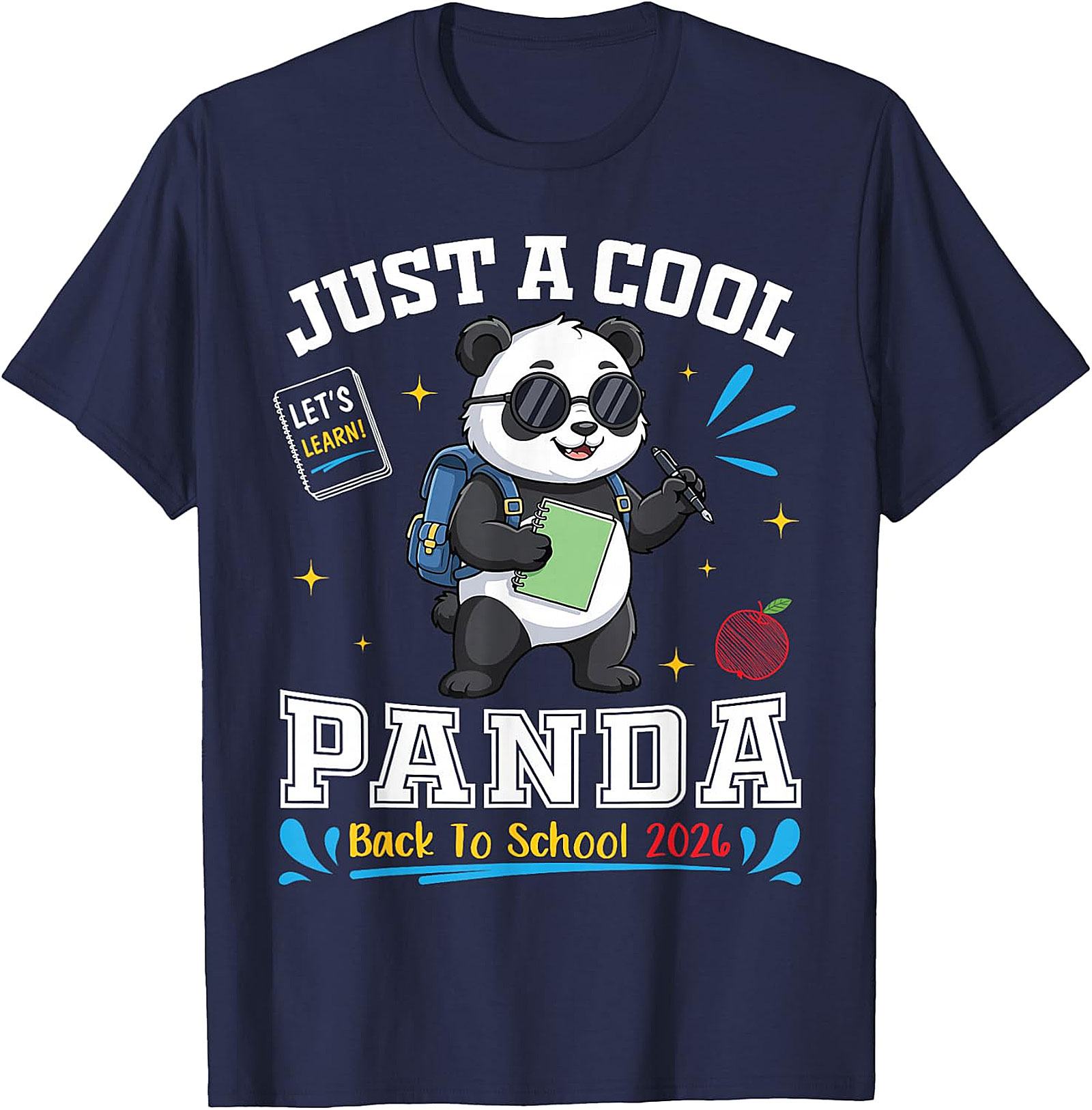 Cool Panda Back to School 2026 T-Shirt | Student Gift Tee