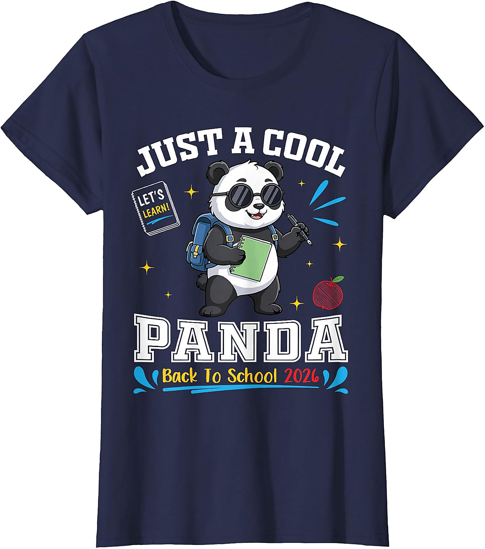 Cool Panda Back to School 2026 T-Shirt | Student Gift Tee