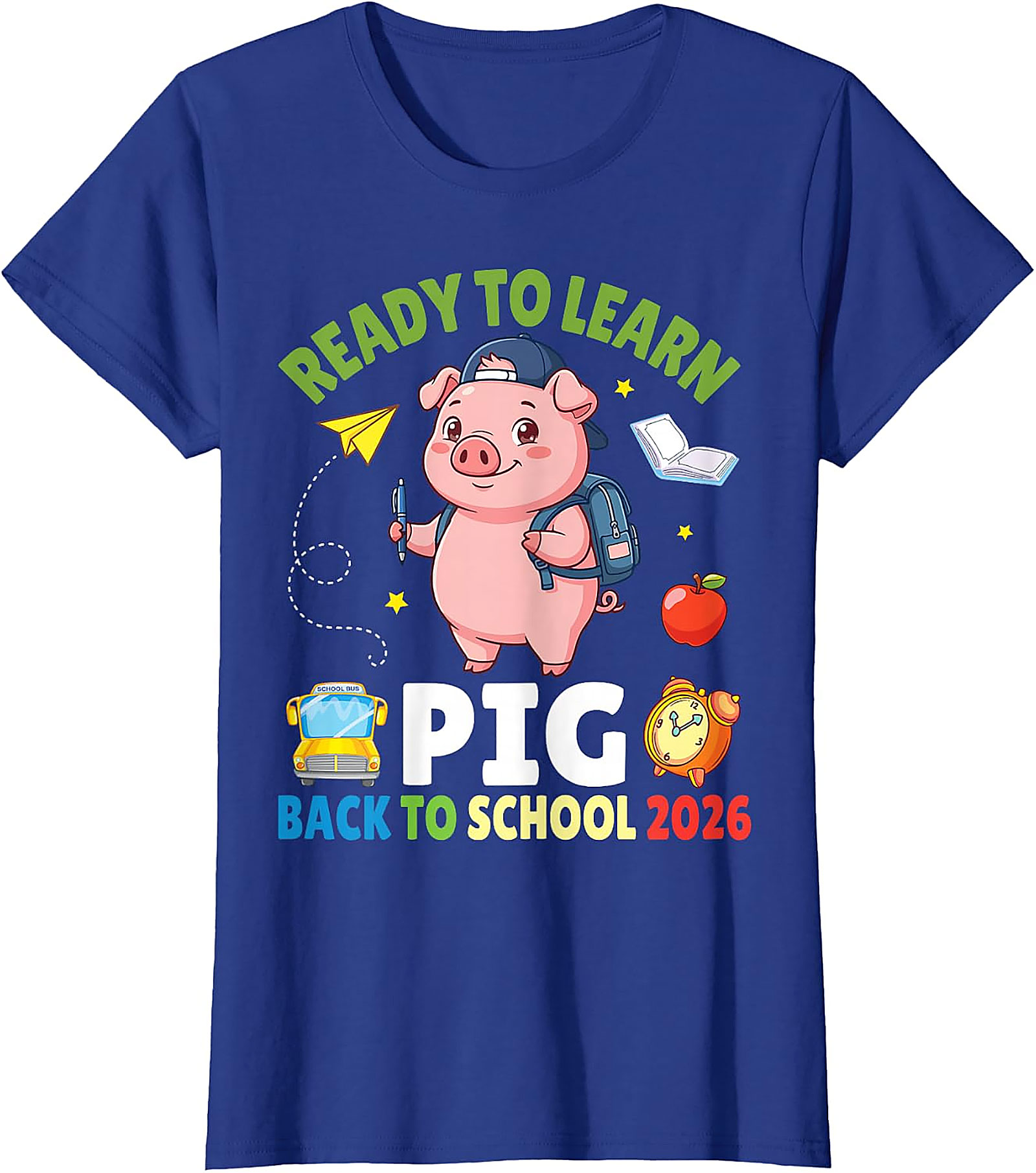 Ready to Learn Pig Back to School 2026 T-Shirt for Kids