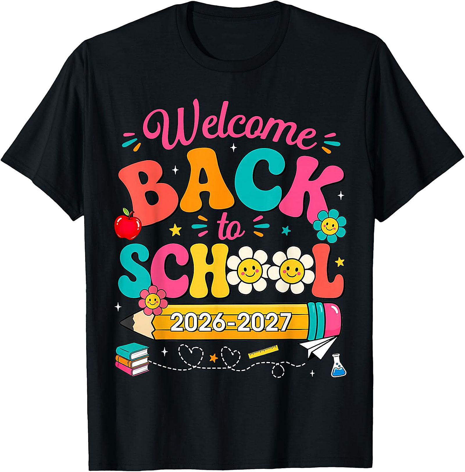 Groovy Back to School 2026-2027 Teacher Student T-Shirt