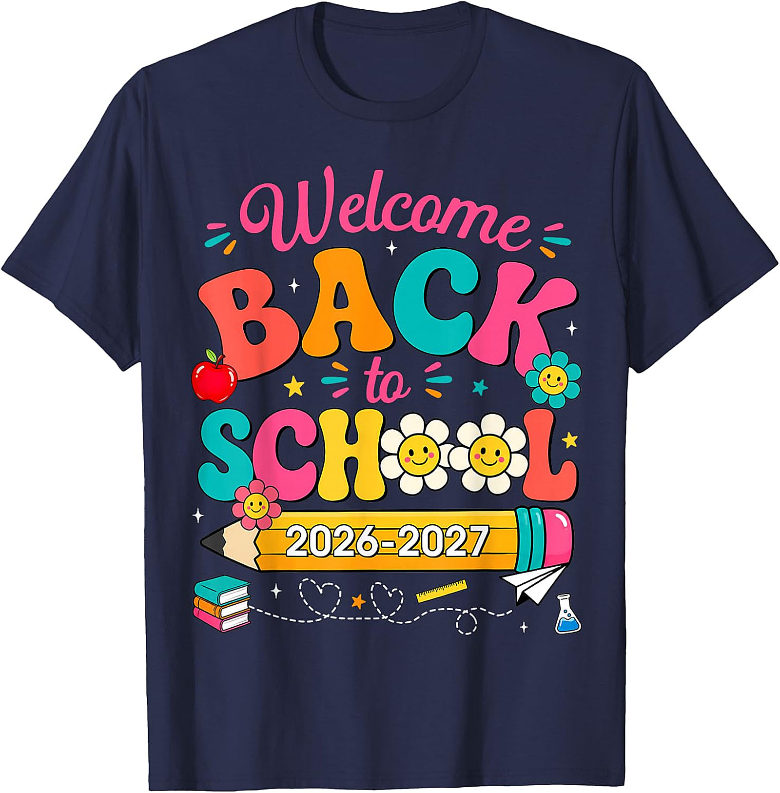 Groovy Back to School 2026-2027 Teacher Student T-Shirt
