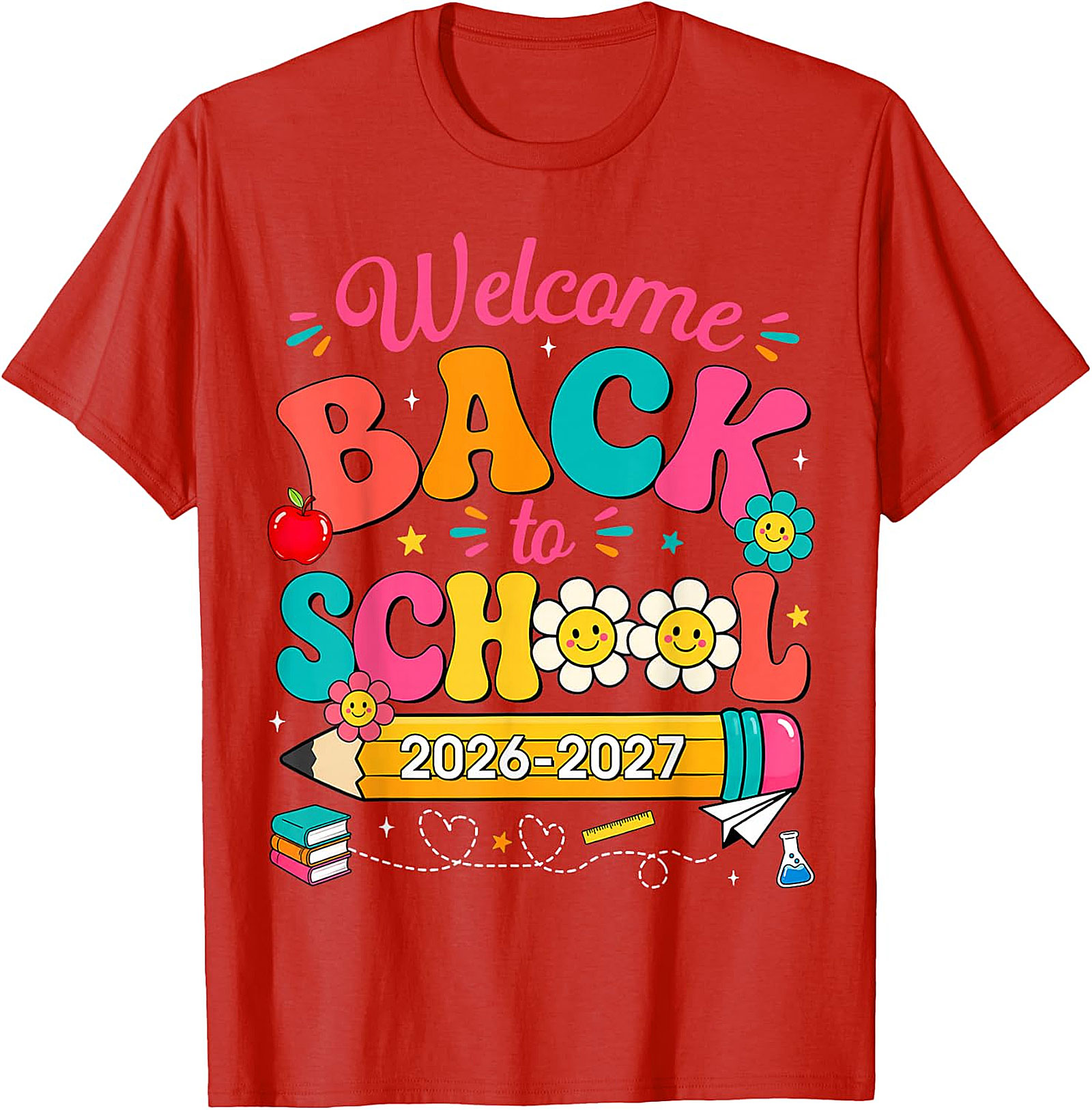 Groovy Back to School 2026-2027 Teacher Student T-Shirt