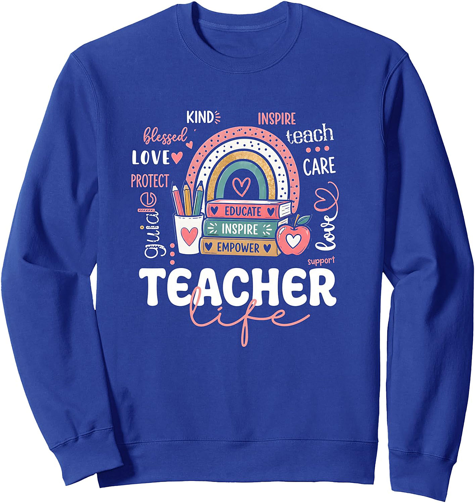 Teacher Life Rainbow Sweatshirt | Cozy Gift for Educators