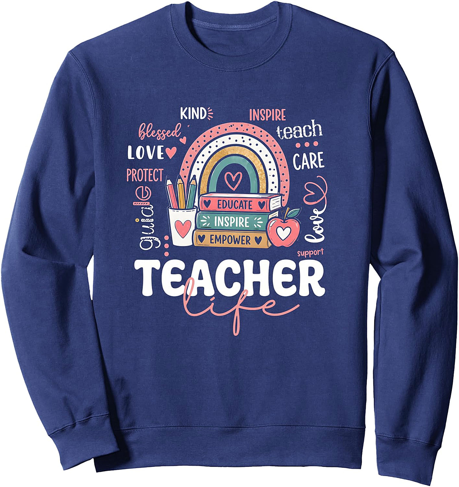 Teacher Life Rainbow Sweatshirt | Cozy Gift for Educators