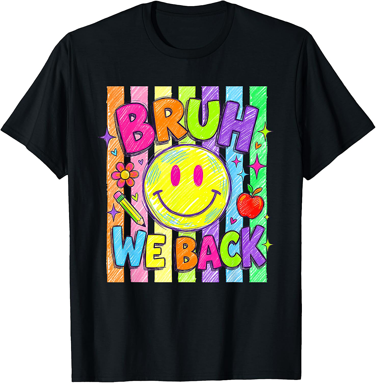 Bruh We Back Retro Back to School T-Shirt Kids & Teachers