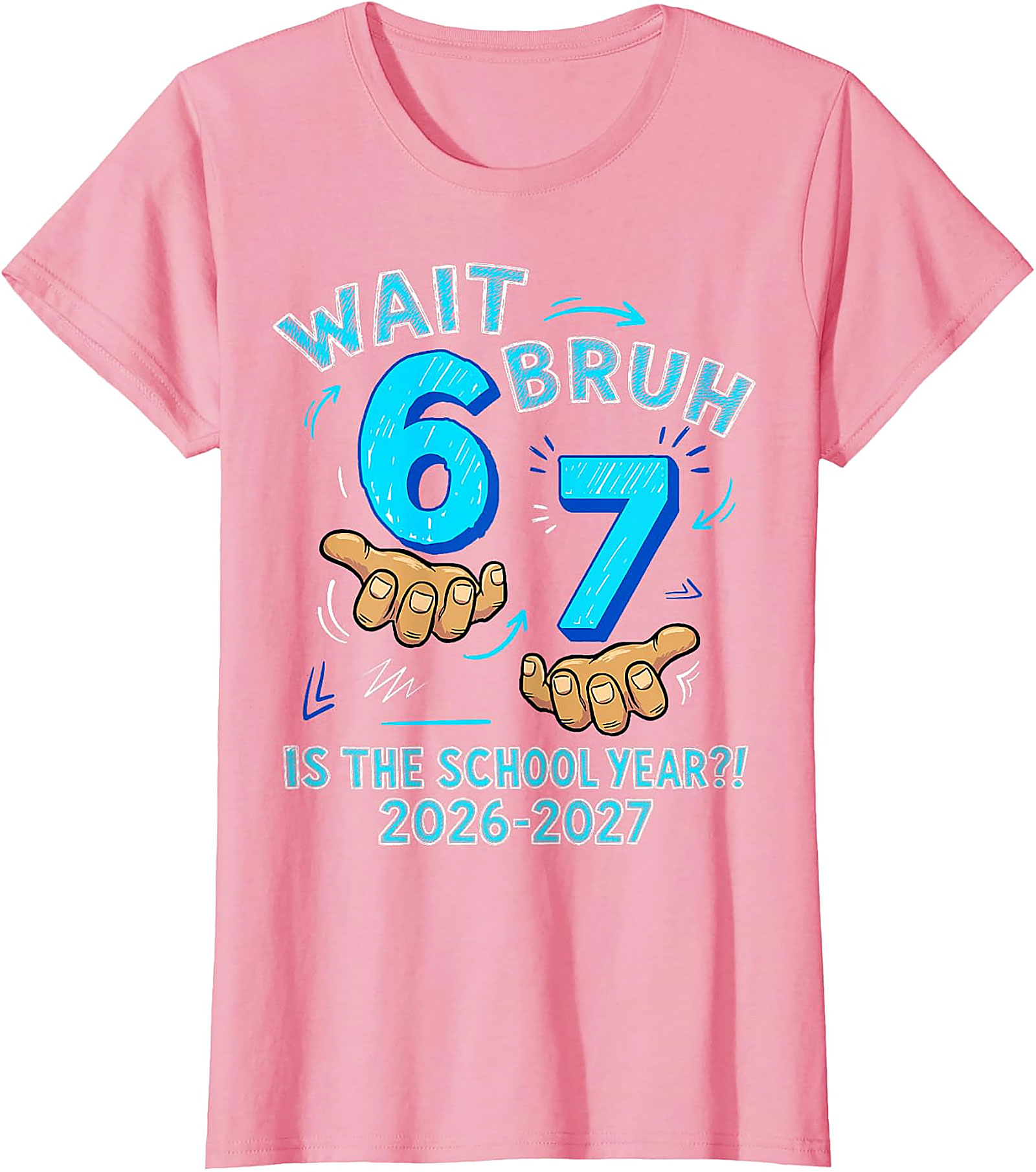 Wait Bruh 6 7 School Year T-Shirt for Boys