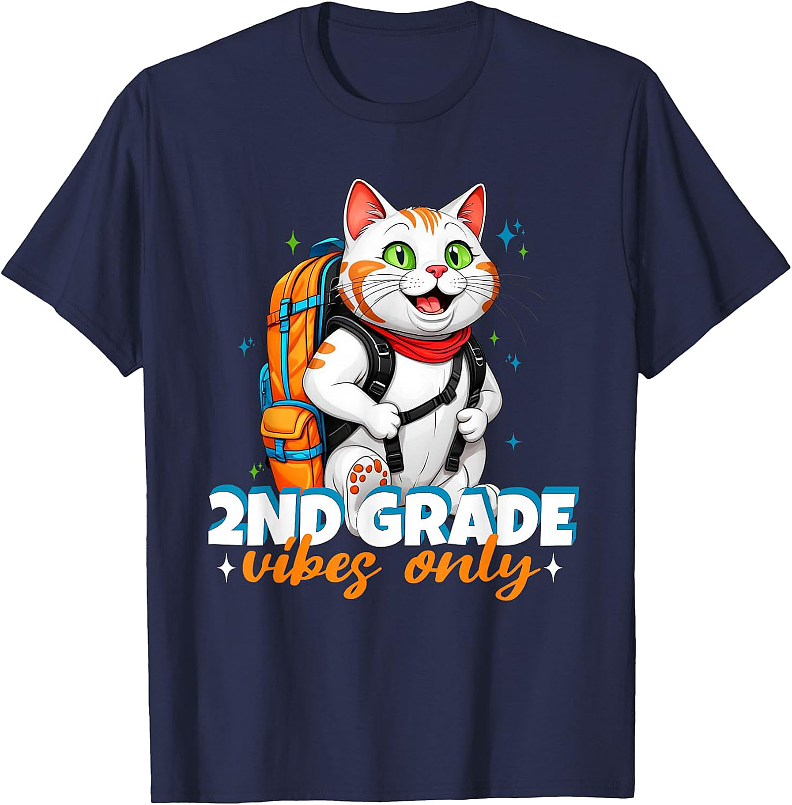 2nd Grade Cat T-Shirt | Back to School Second Grade Tee