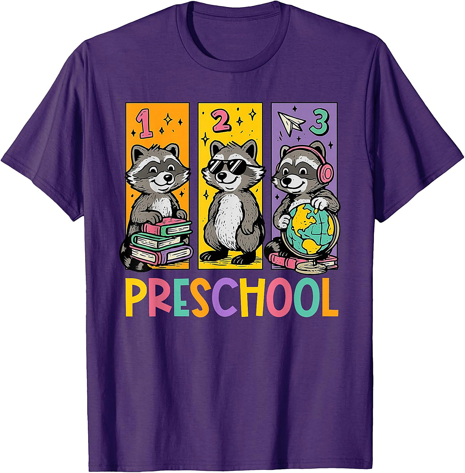 Funny Raccoon Preschool Kids T-Shirt | Back to School Tee