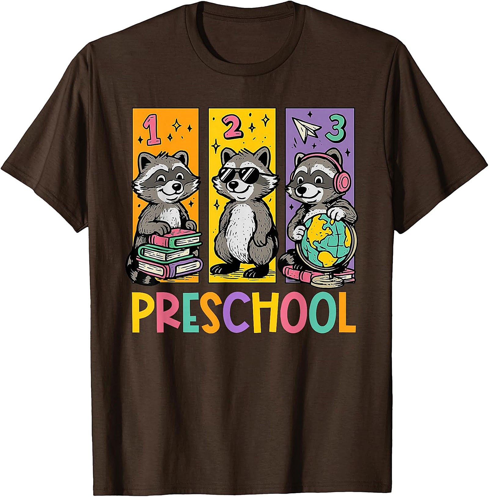 Funny Raccoon Preschool Kids T-Shirt | Back to School Tee