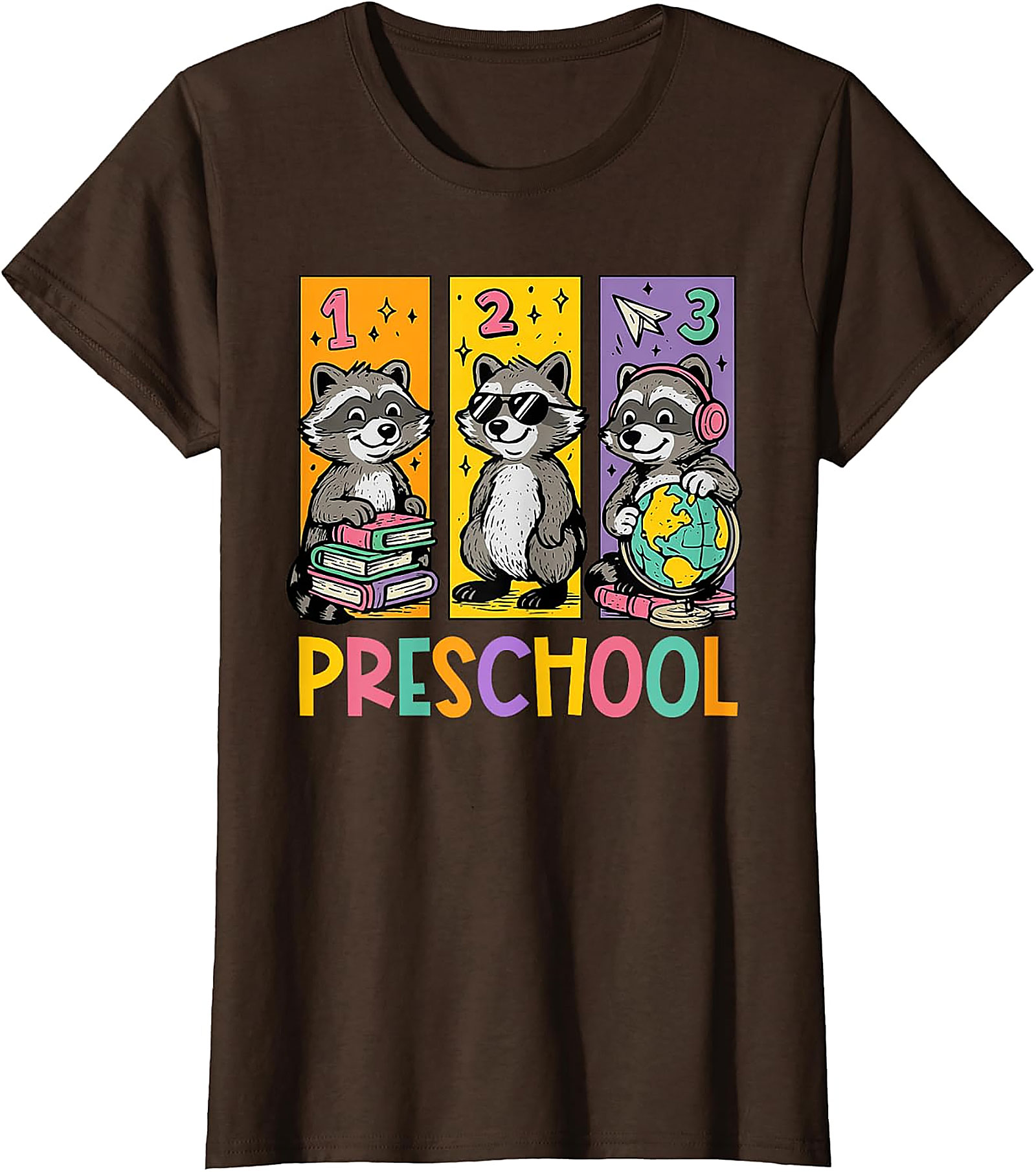 Funny Raccoon Preschool Kids T-Shirt | Back to School Tee