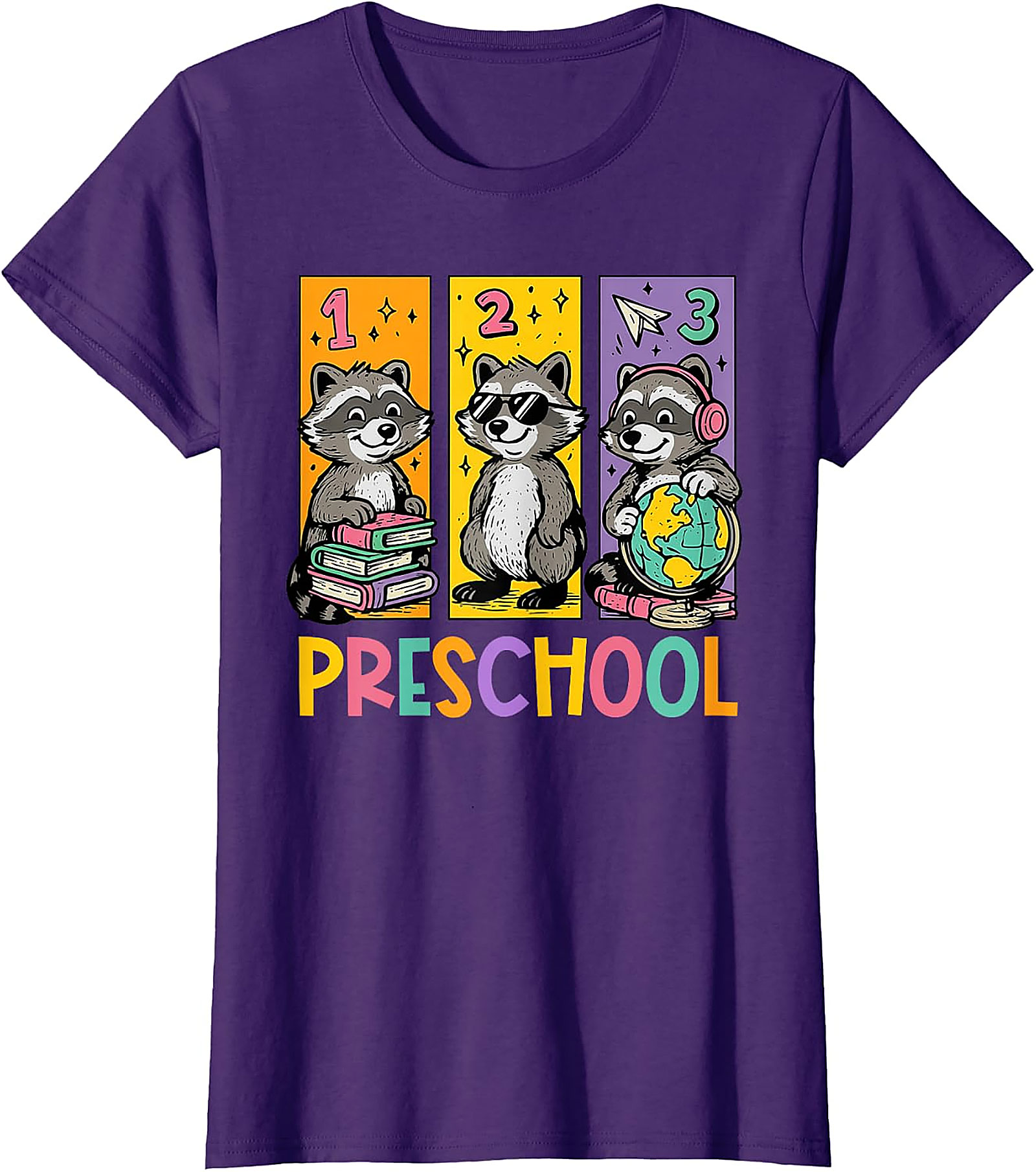 Funny Raccoon Preschool Kids T-Shirt | Back to School Tee