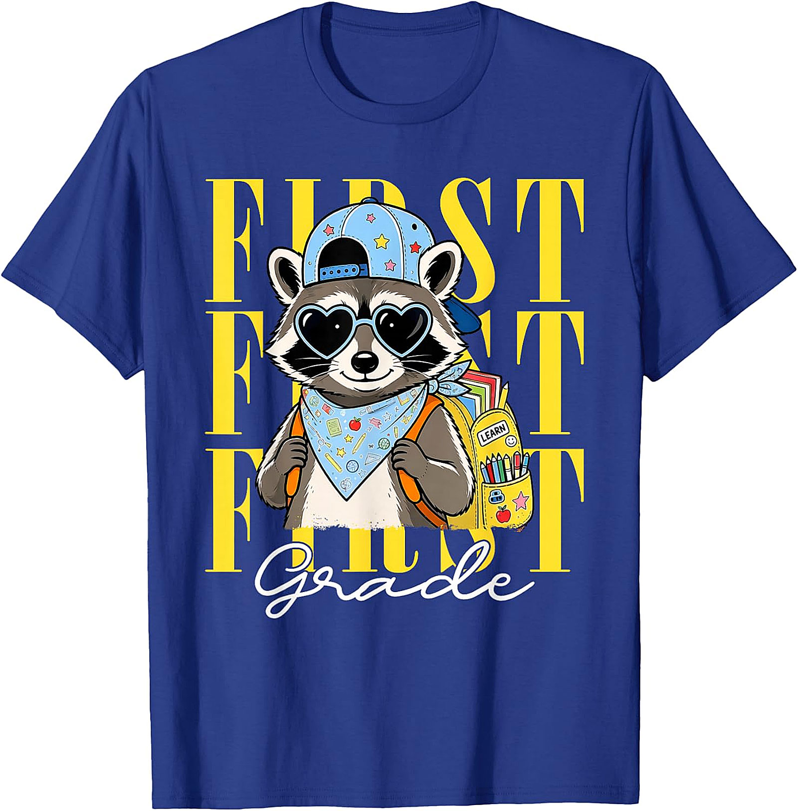 Funny Raccoon First Grade T-Shirt | Back to School Tee