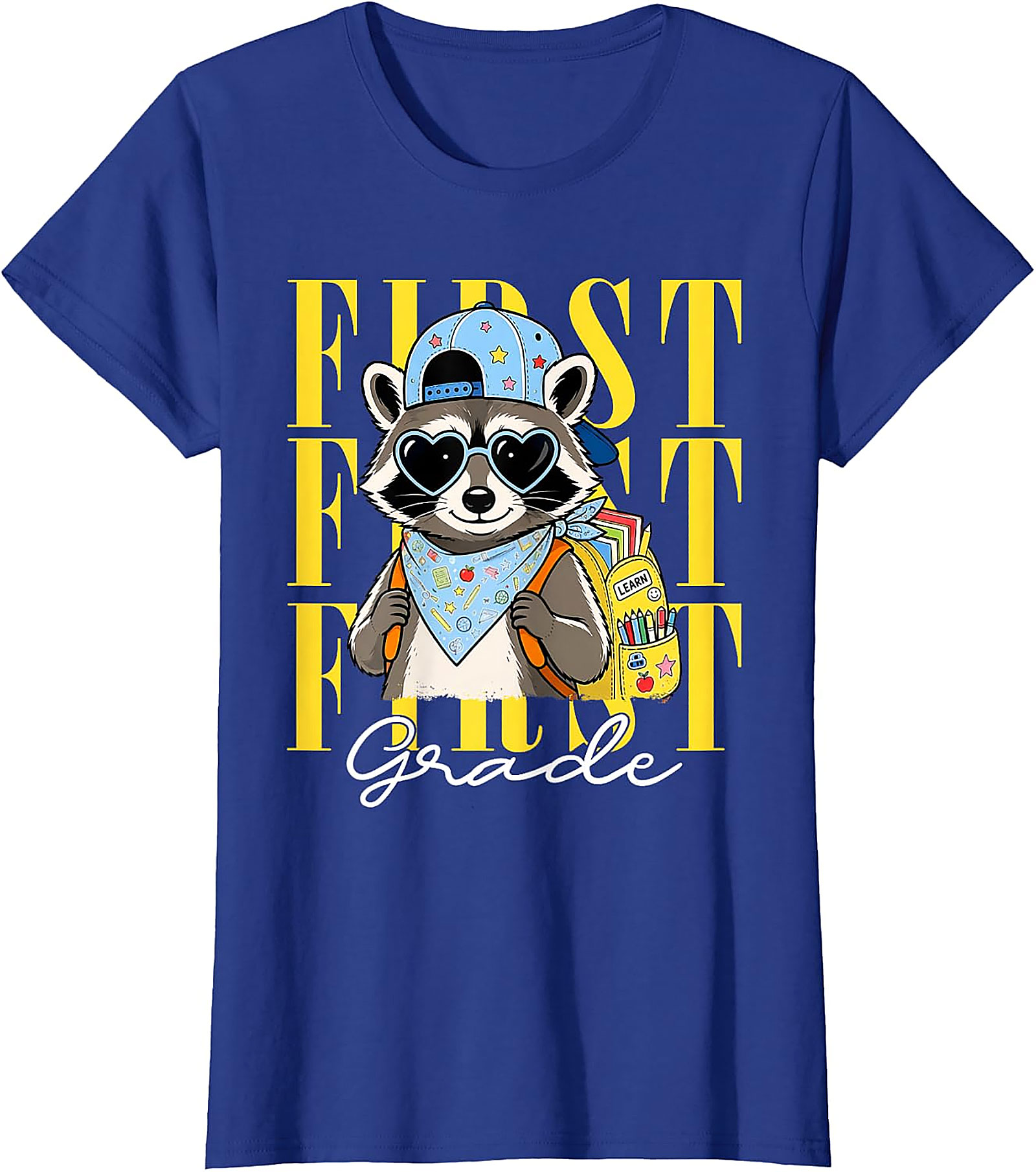 Funny Raccoon First Grade T-Shirt | Back to School Tee
