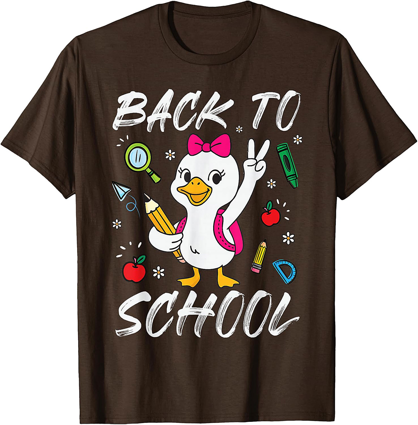 Funny Goose Back To School T-Shirt for Girls | Cute Kids Tee