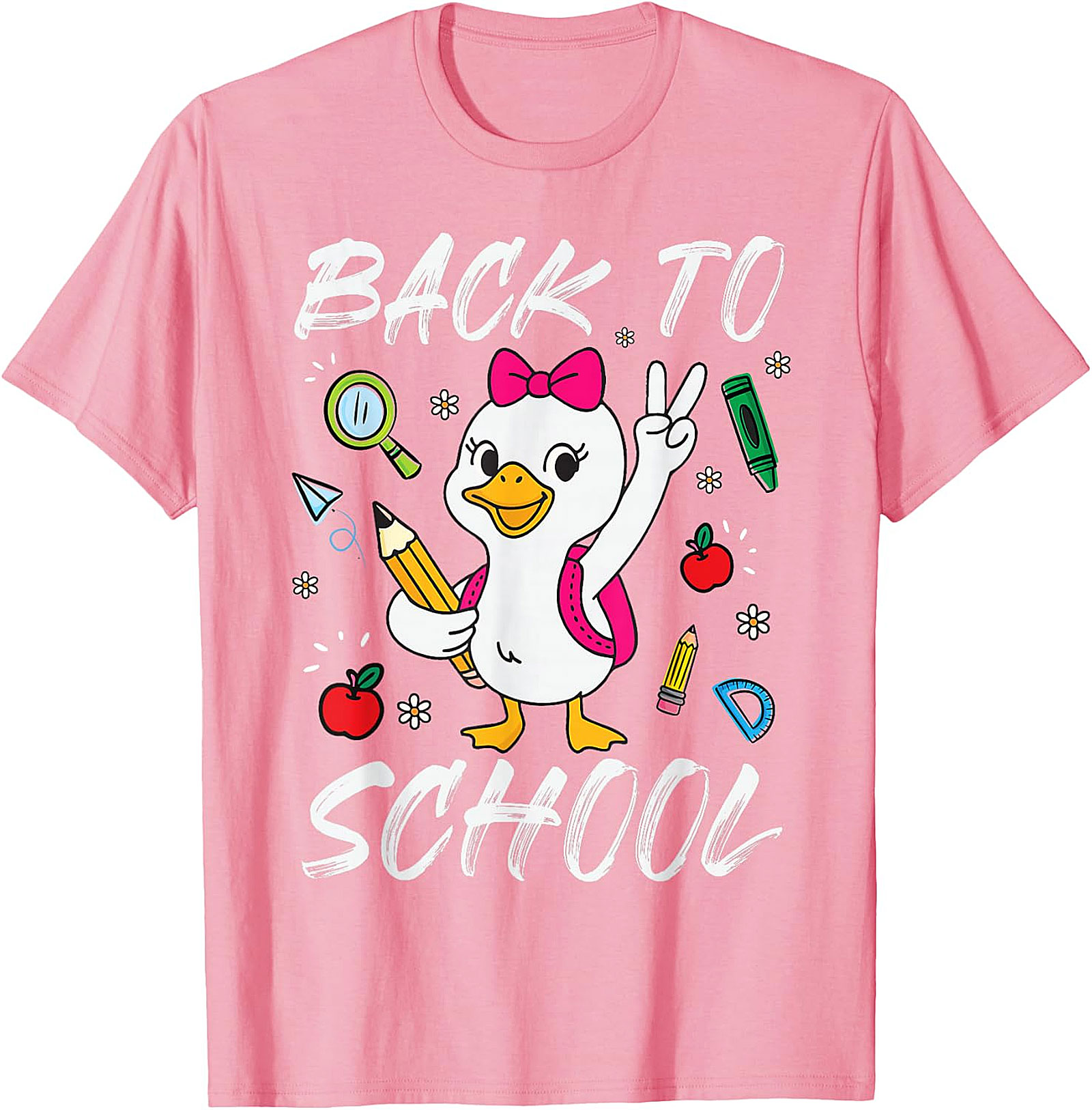 Funny Goose Back To School T-Shirt for Girls | Cute Kids Tee
