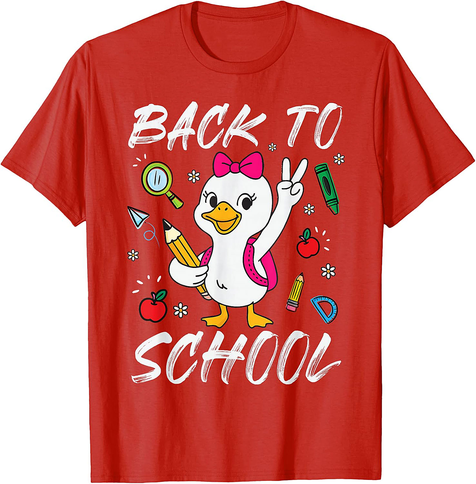 Funny Goose Back To School T-Shirt for Girls | Cute Kids Tee