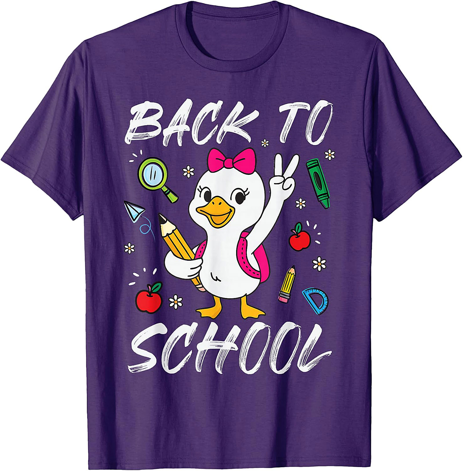 Funny Goose Back To School T-Shirt for Girls | Cute Kids Tee