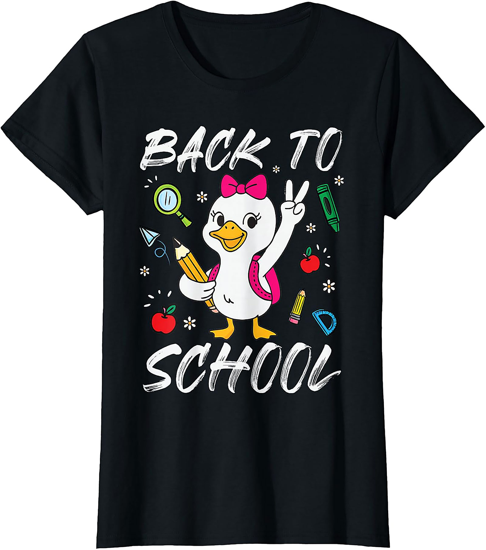 Funny Goose Back To School T-Shirt for Girls | Cute Kids Tee