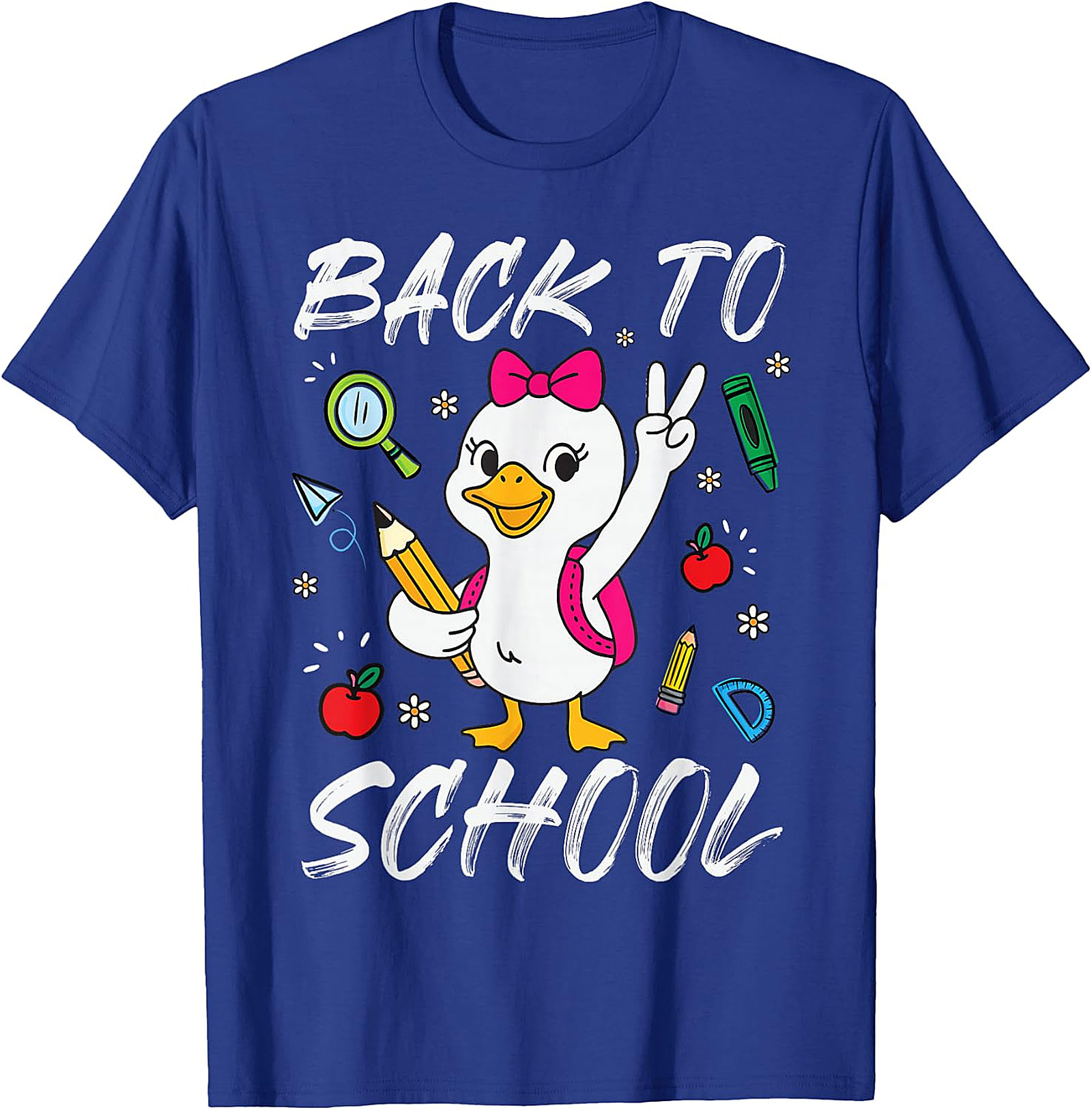 Funny Goose Back To School T-Shirt for Girls | Cute Kids Tee